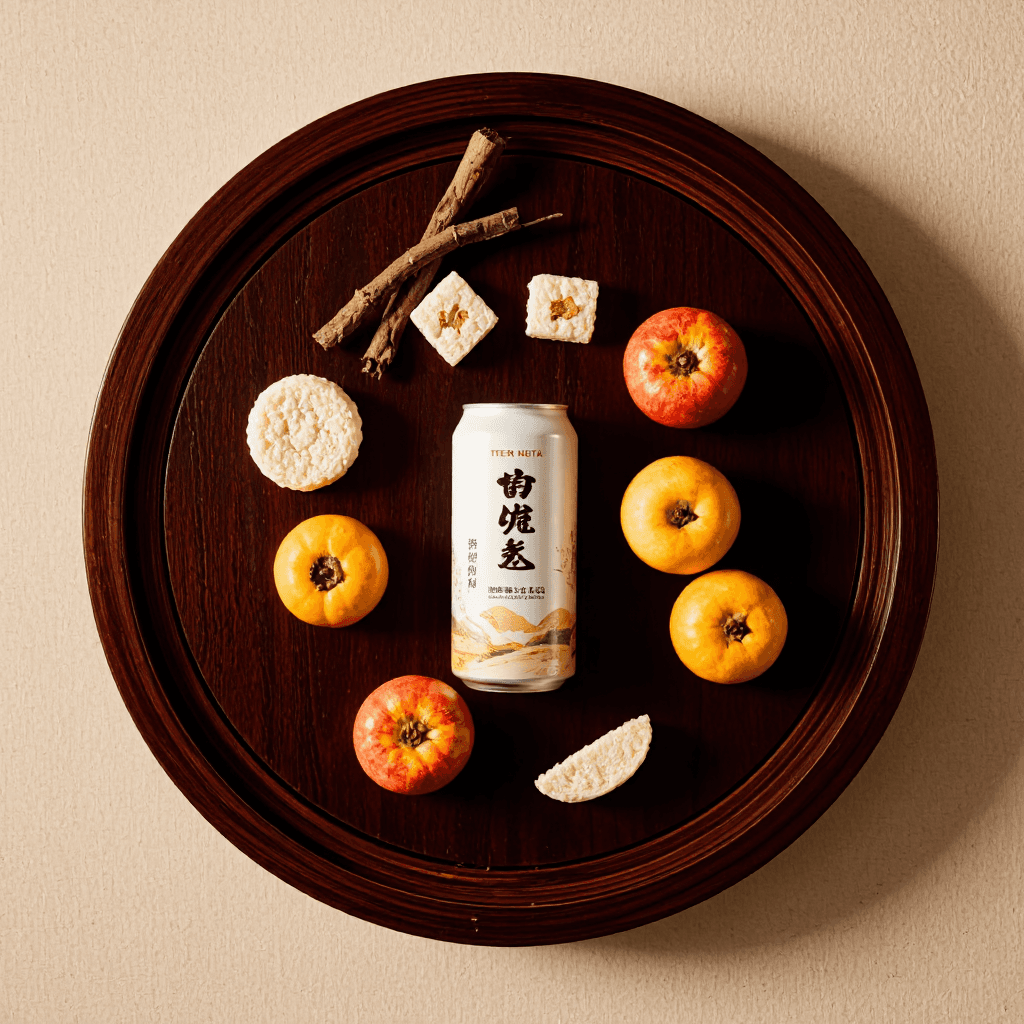 product photography of a can of traditional rice beverage