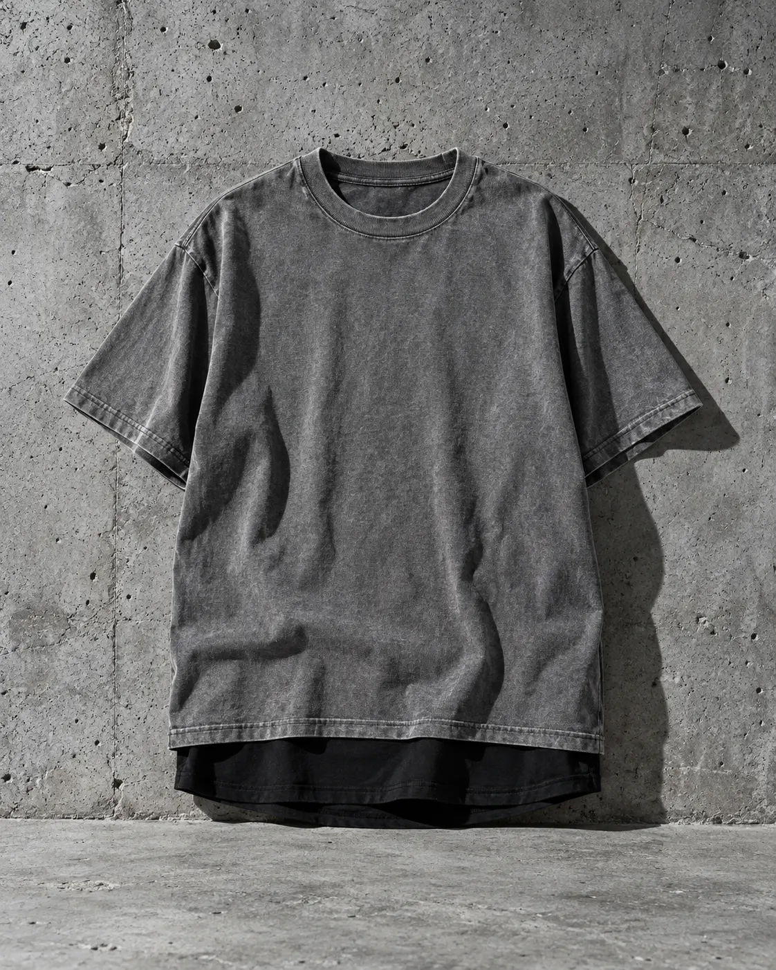 Layered Tee, Washed Grey
