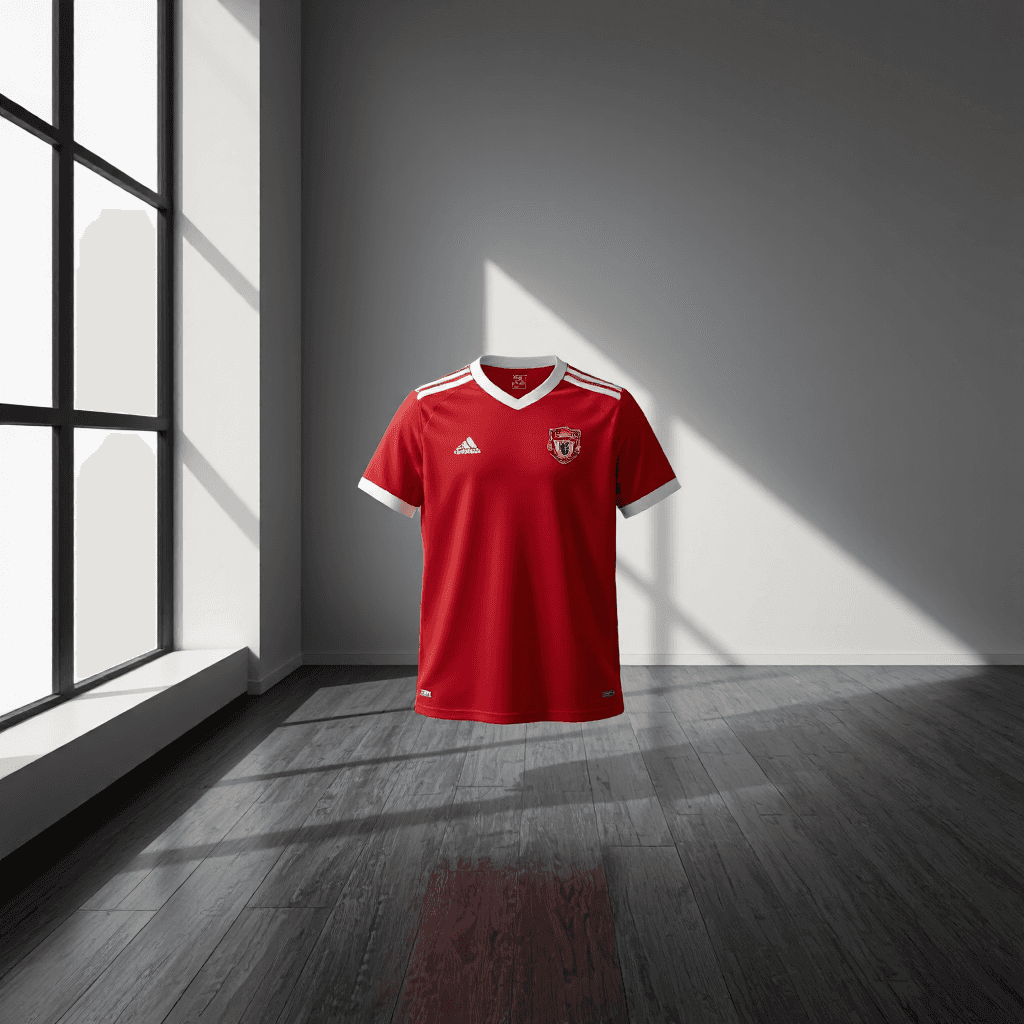 product photography of a sports jersey
