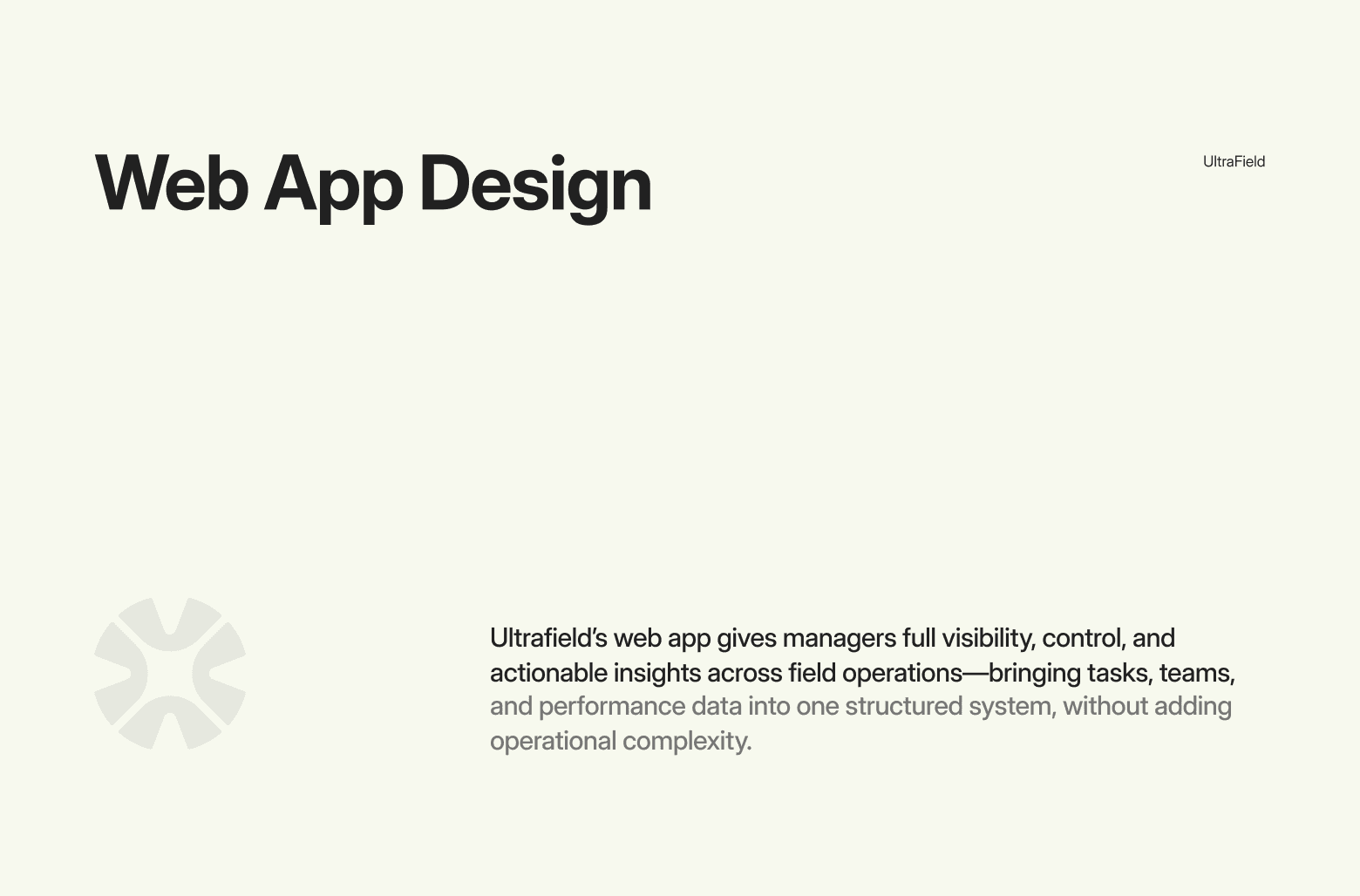 Web app design section with product overview description
