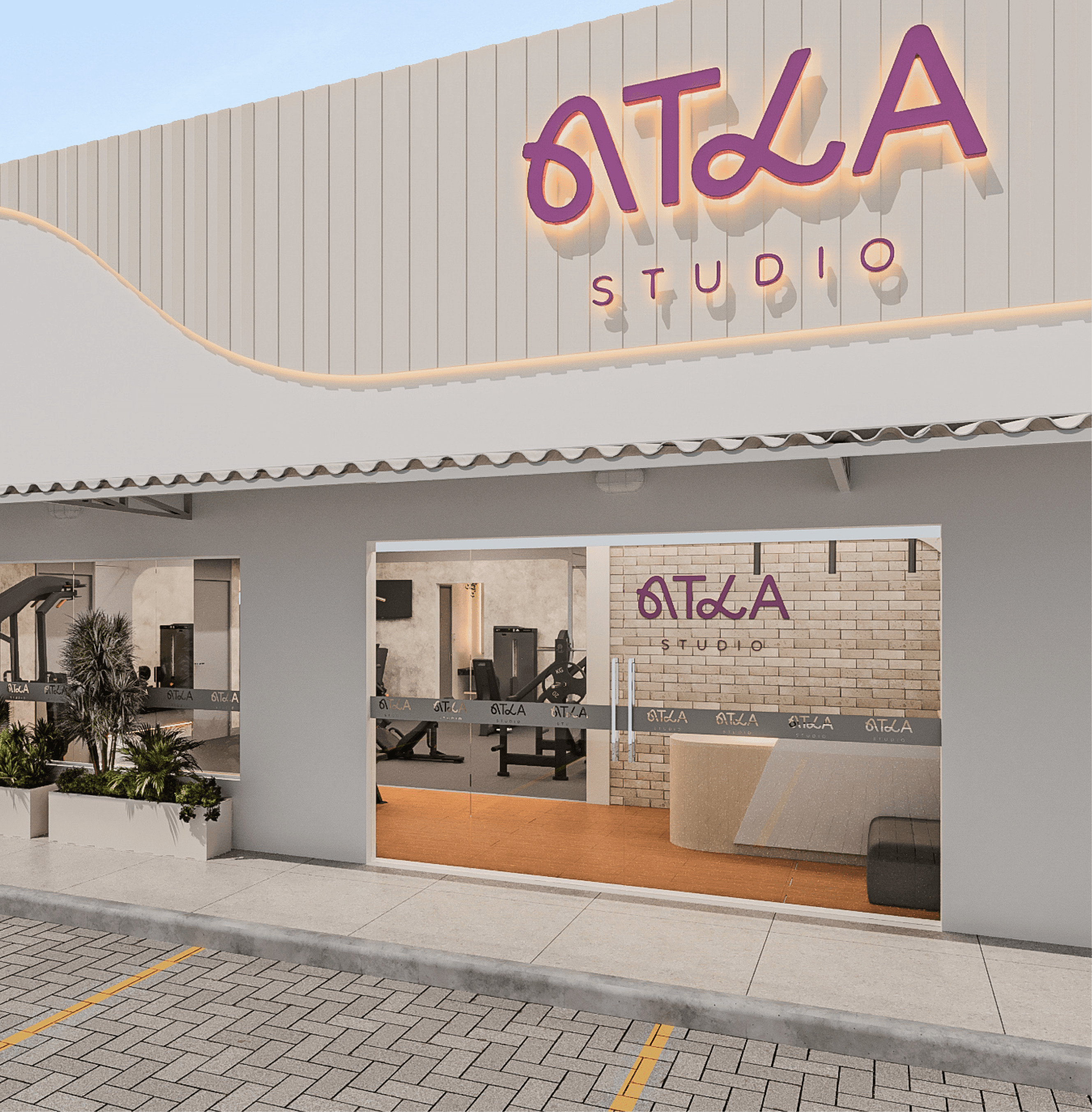 ambiente moderno de academia para treino