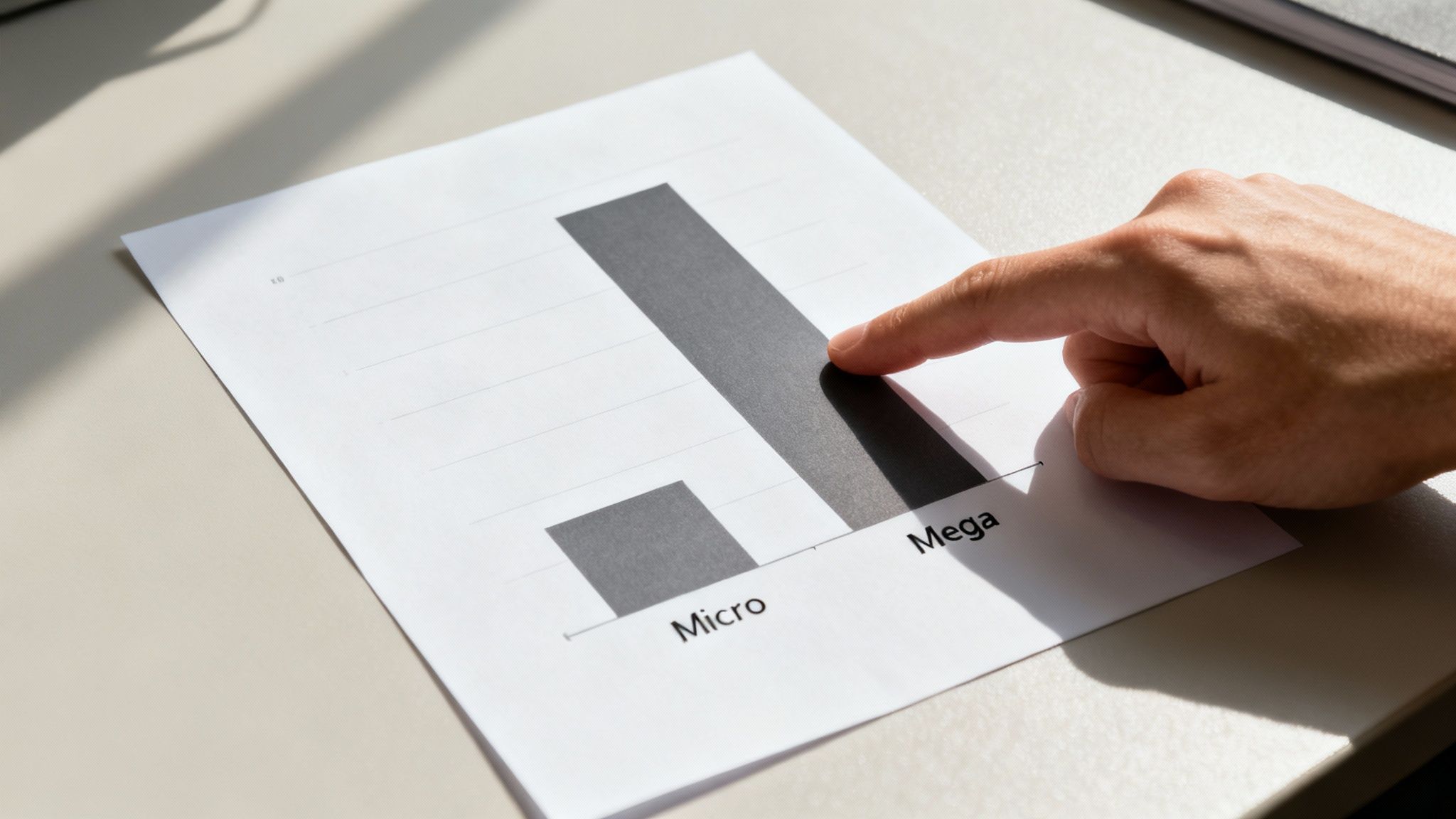 A person looking at a chart showing TikTok engagement rate benchmarks on a screen.
