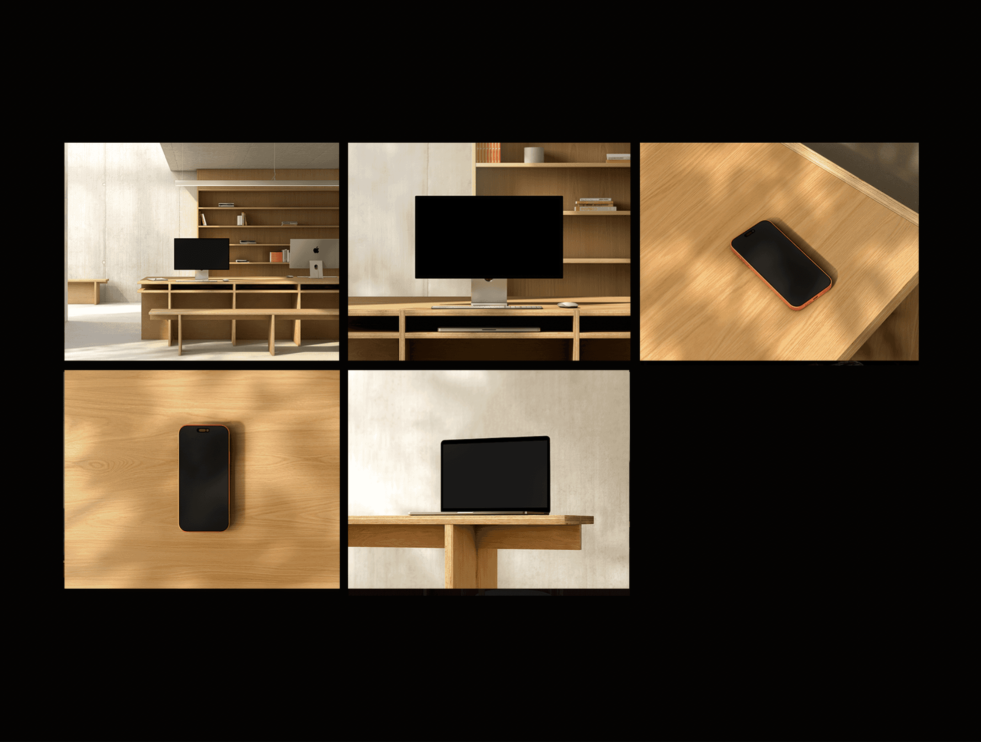 Sophia collection featuring mobile and desktop UI mockups in warm studio lighting
