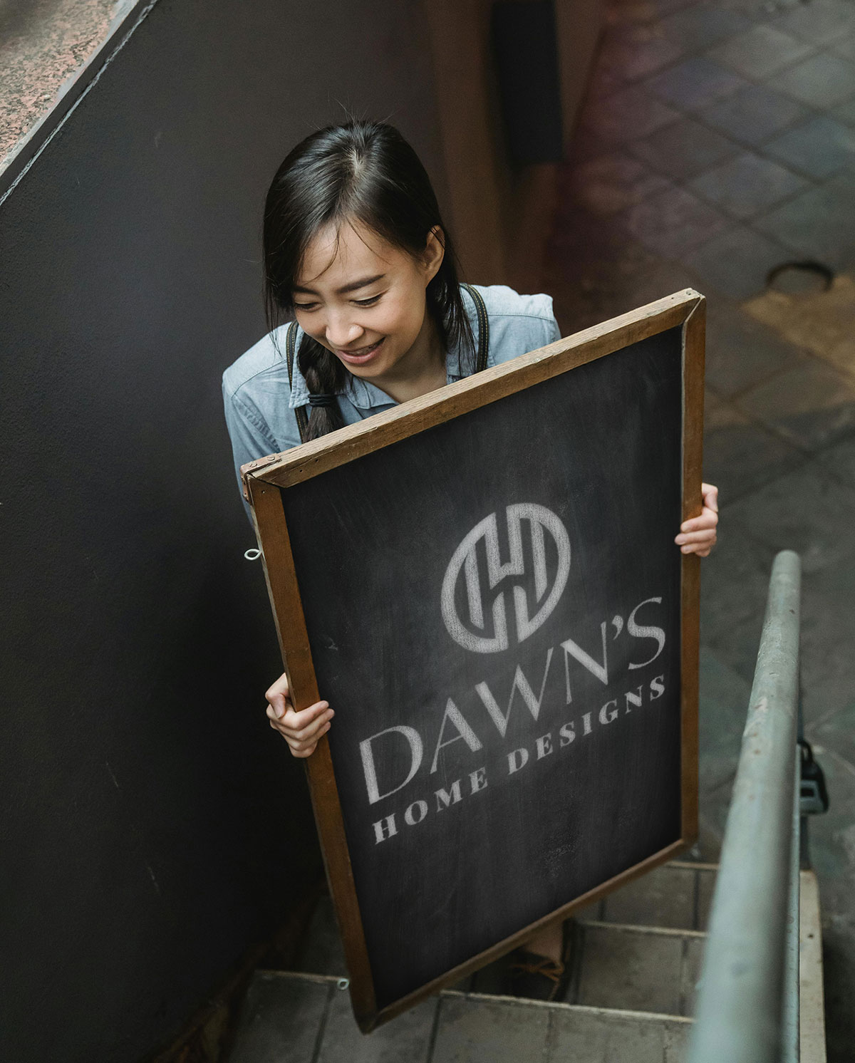 DHD logo on a chalk board