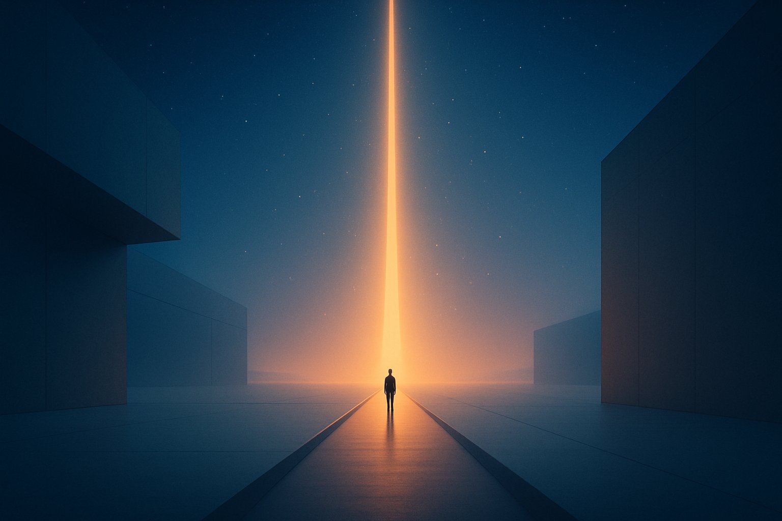 man walk towards light