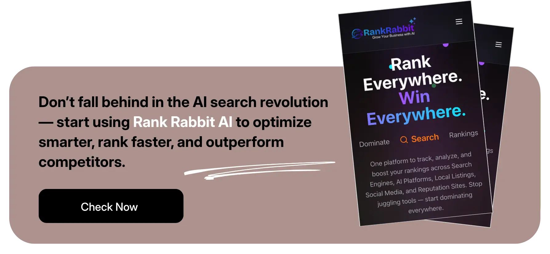 Call-to-action for Rank Rabbit AI