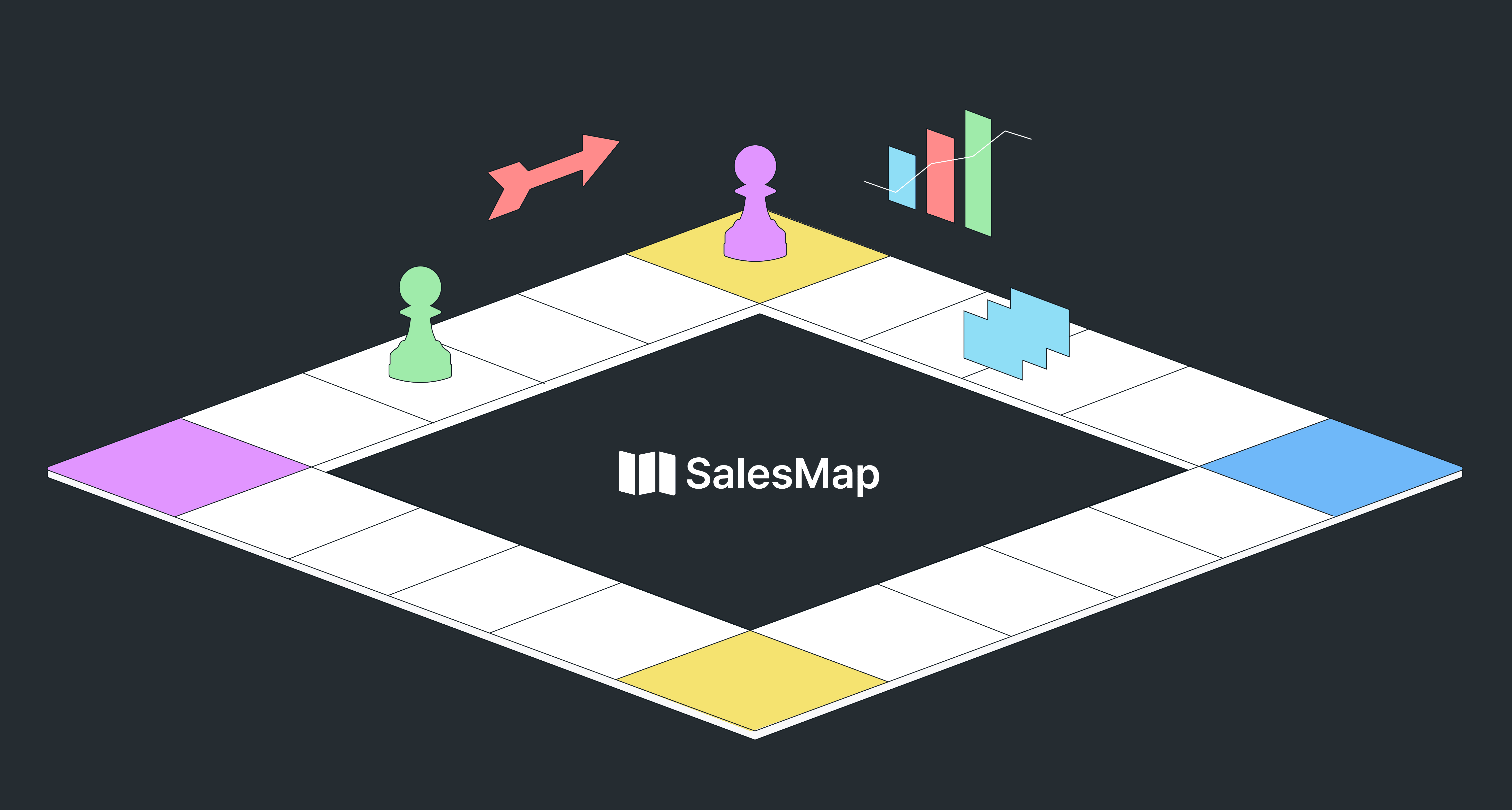 GTM(Go-To-Market) 전략을 보드게임으로 표현한 일러스트