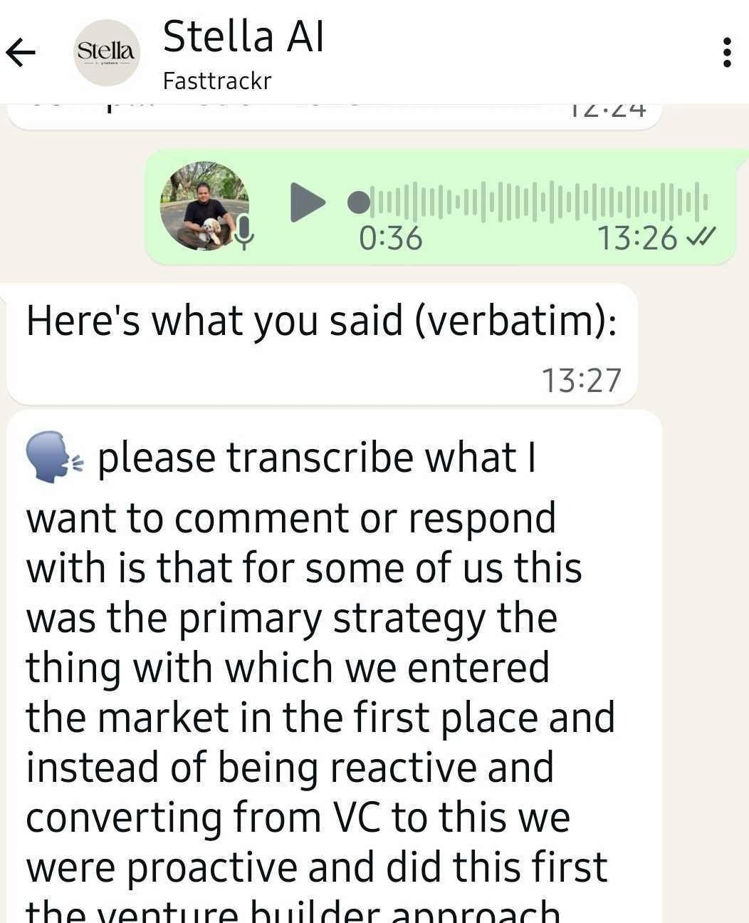 Stella AI voice transcription