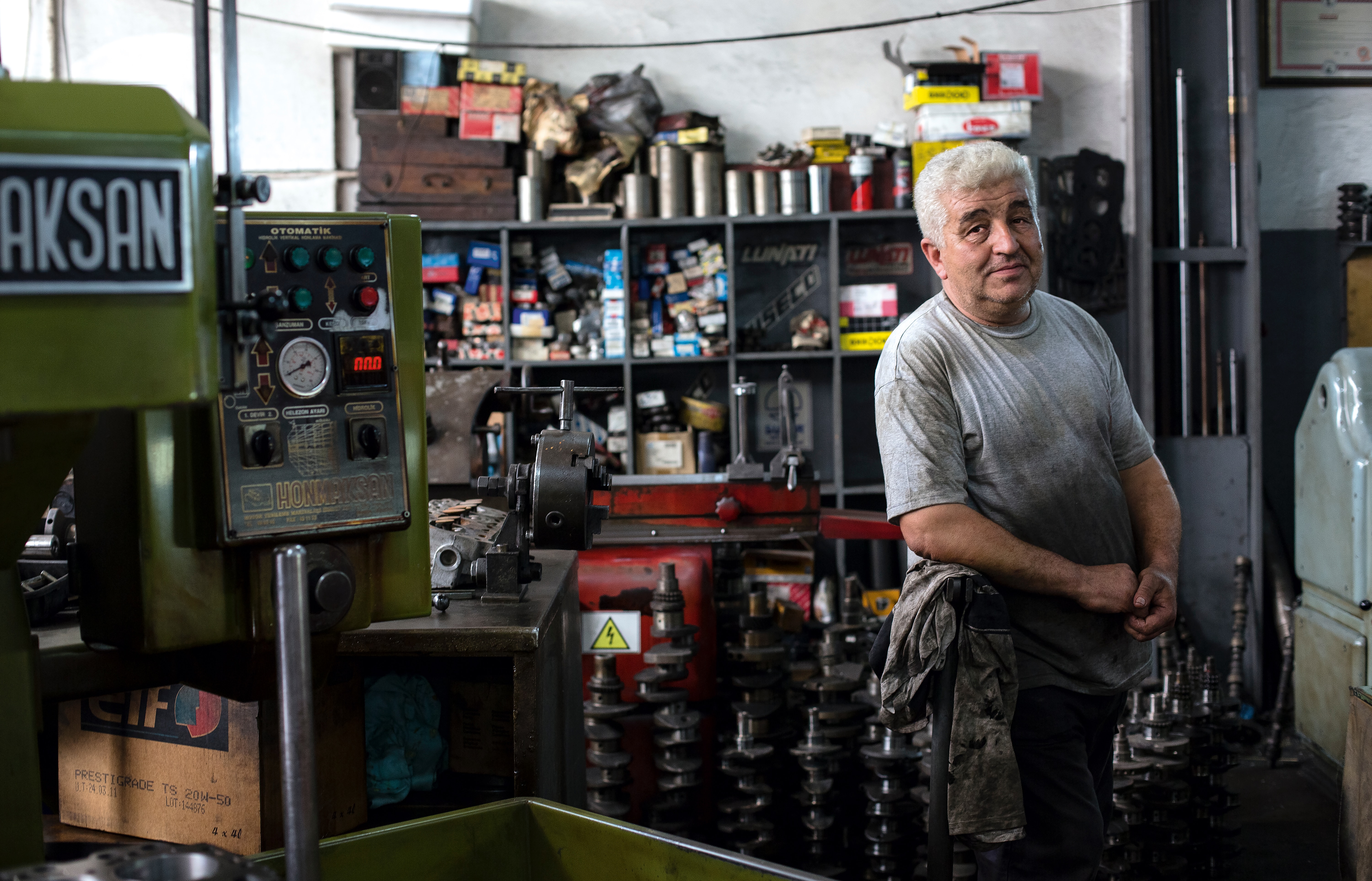 Older man in a workshop