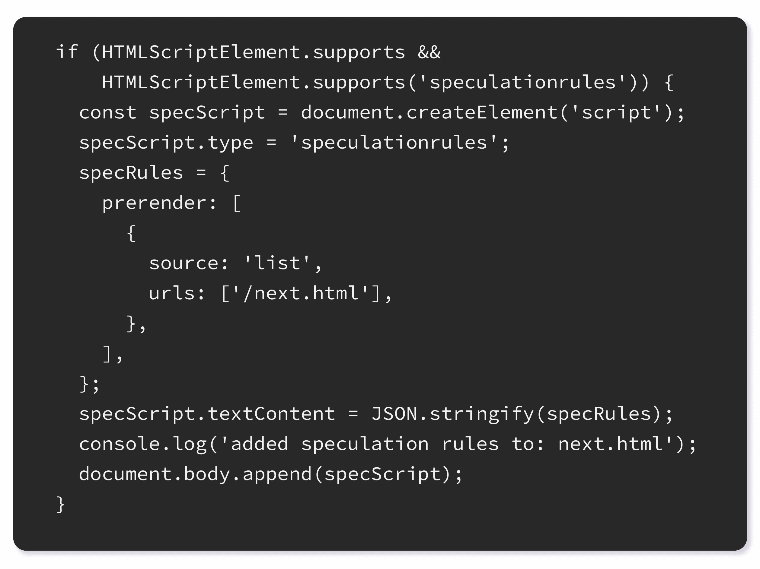 Dynamic setup is done via JavaScript 