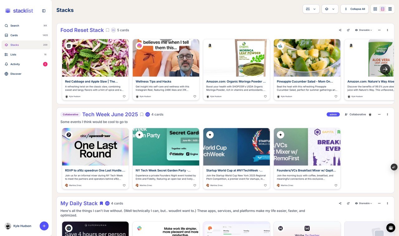 New Stacklist Design