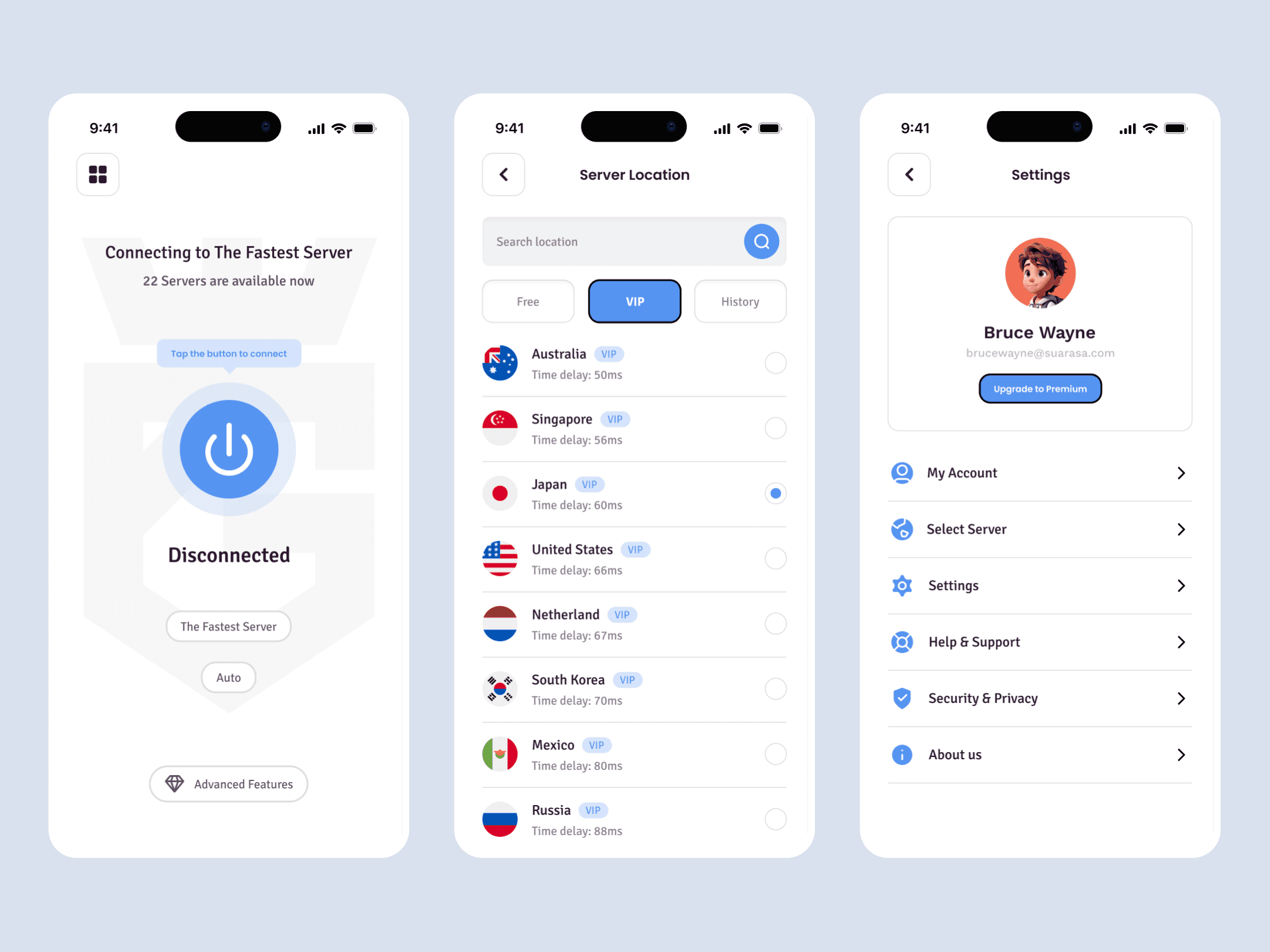 Image of Guardian VPN Mobile App Design