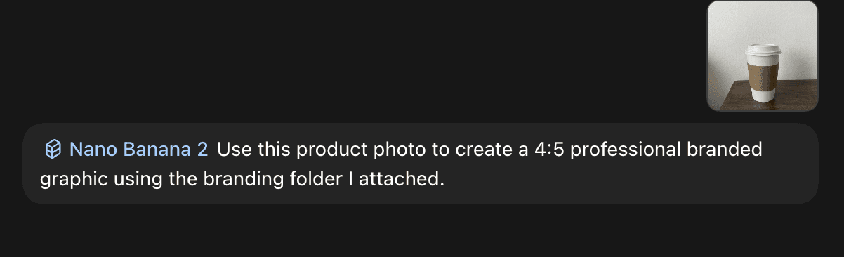 Nano Banana 2 example: using a product photo