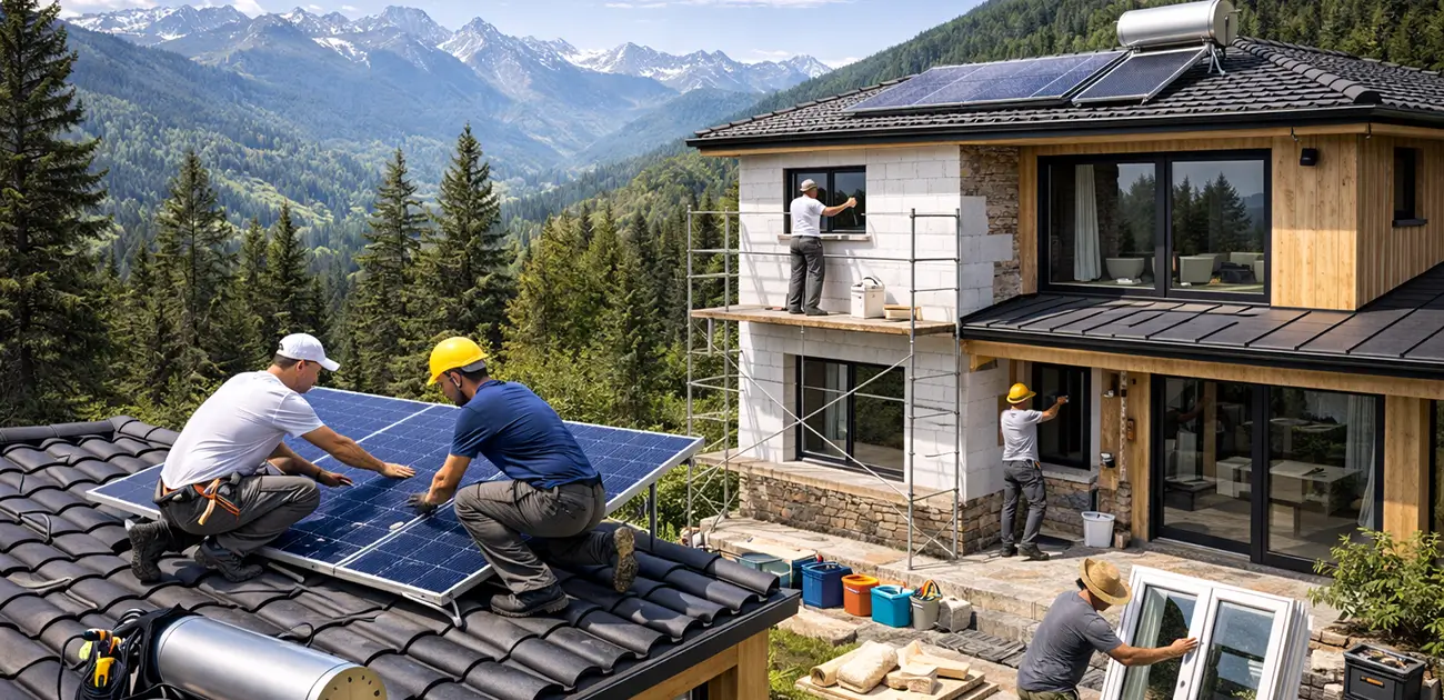 Ενεργειακή αναβάθμιση ορεινής κατοικίας με εγκατάσταση φωτοβολταϊκών, αντικατάσταση ενεργειακών κουφωμάτων και θερμομόνωση σε φυσικό ορεινό περιβάλλον