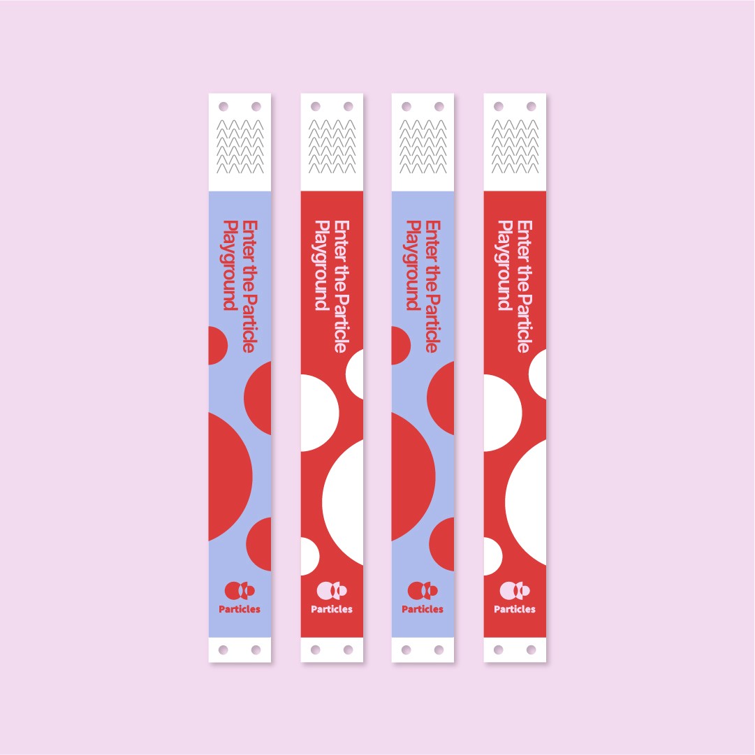 Event brand design, wristband design, bold pattern and colours.
