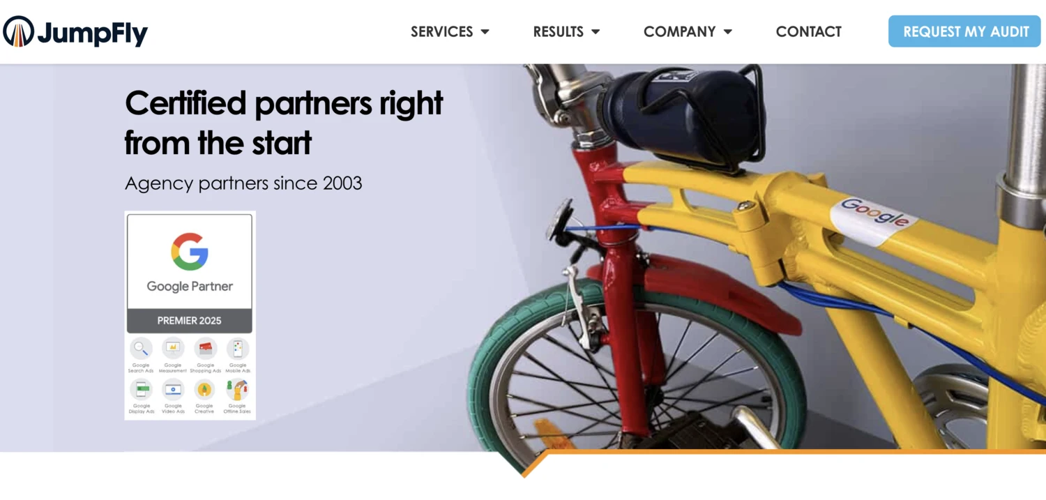 Screenshot of JumpFly platform