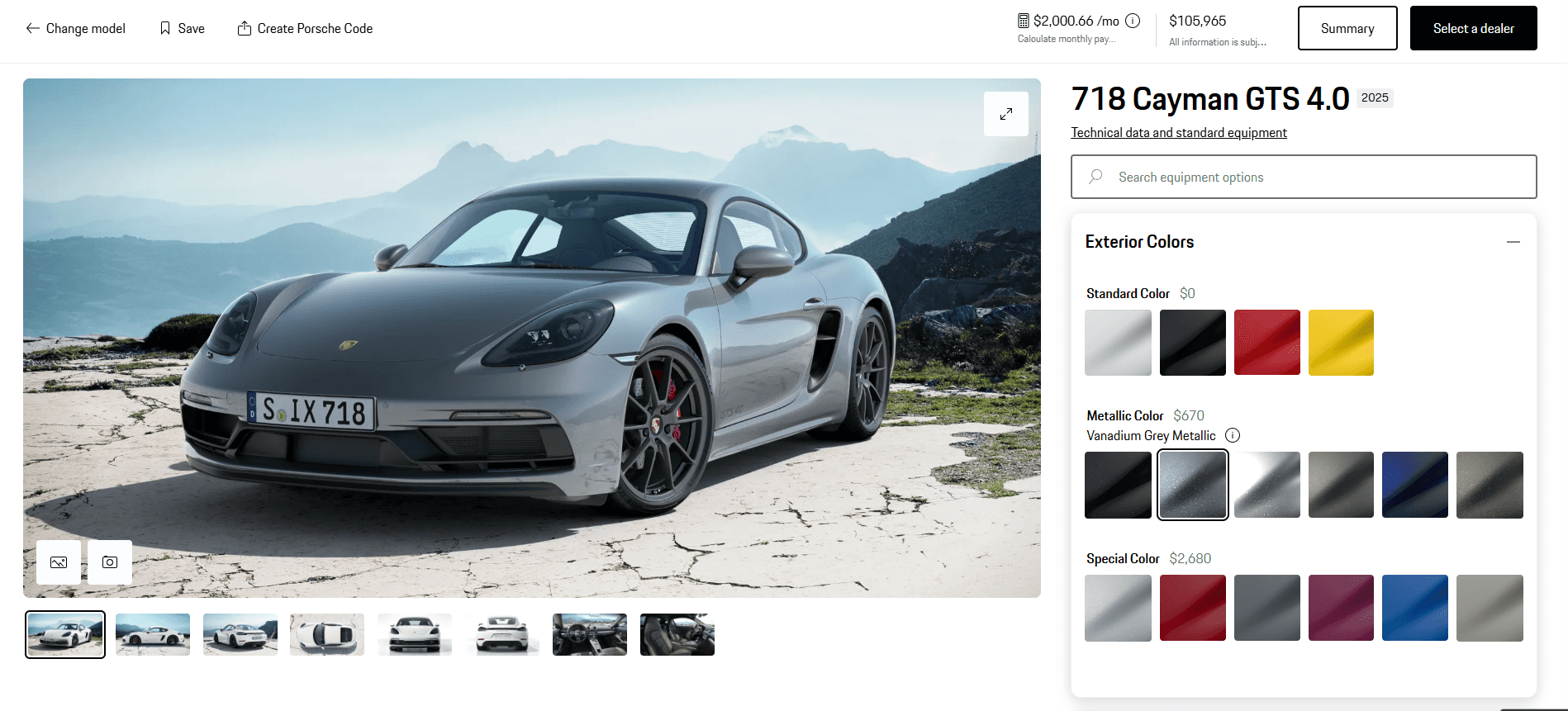 Porsche 3D product configurator