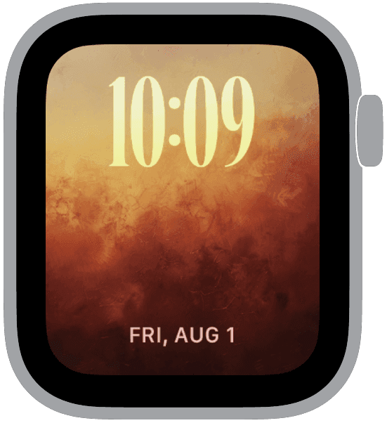Hearthglow cozy winter Apple Watch face in warm grey and taupe tones