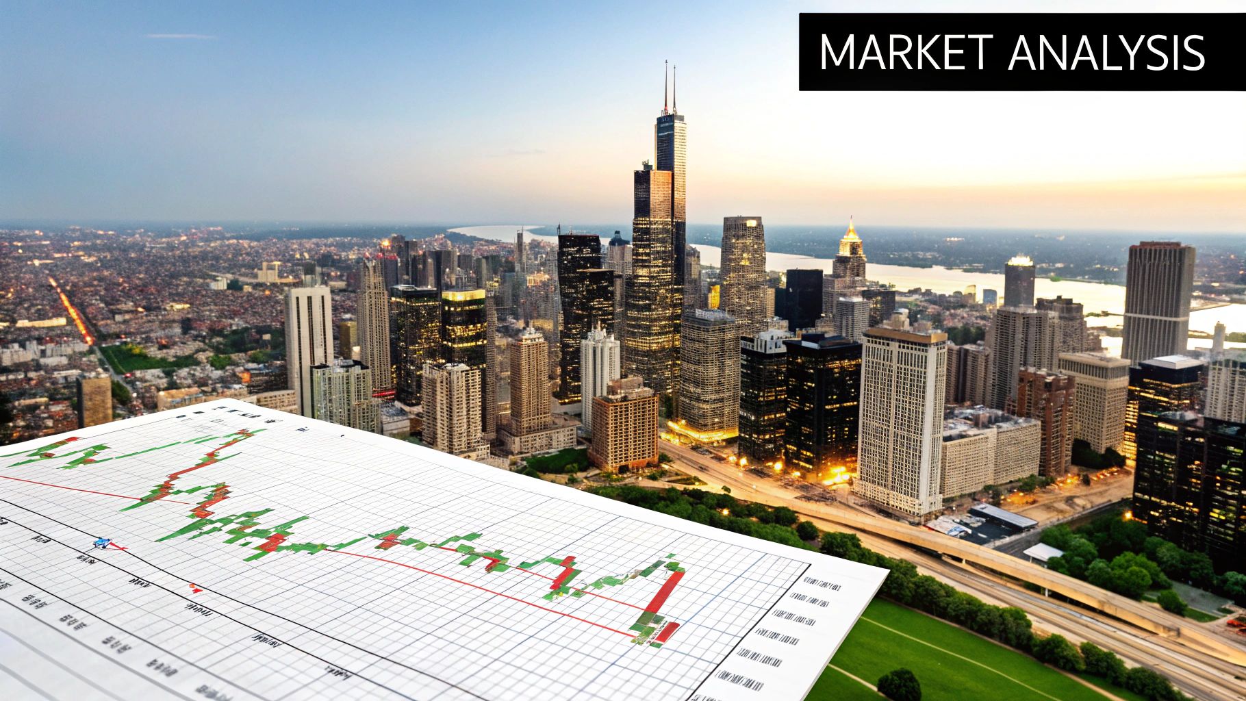 A desk with open annual reports and a calculator, with the text ‘Company Financials’ in the lower third on a solid background.