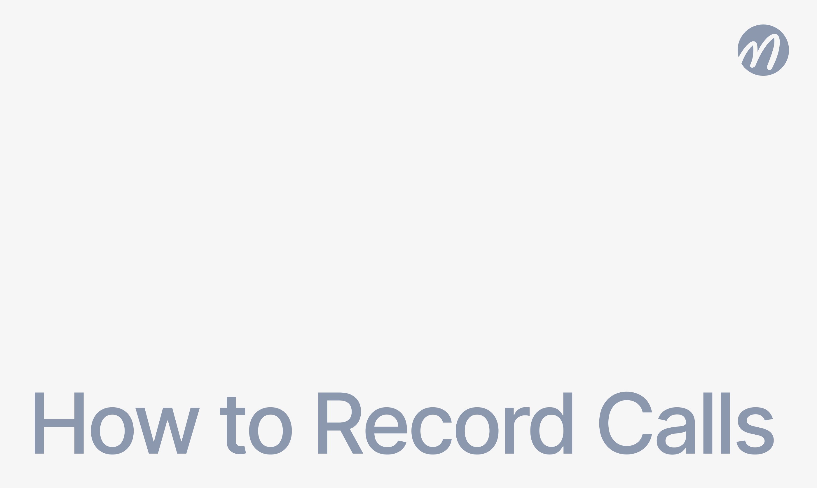 How to record calls