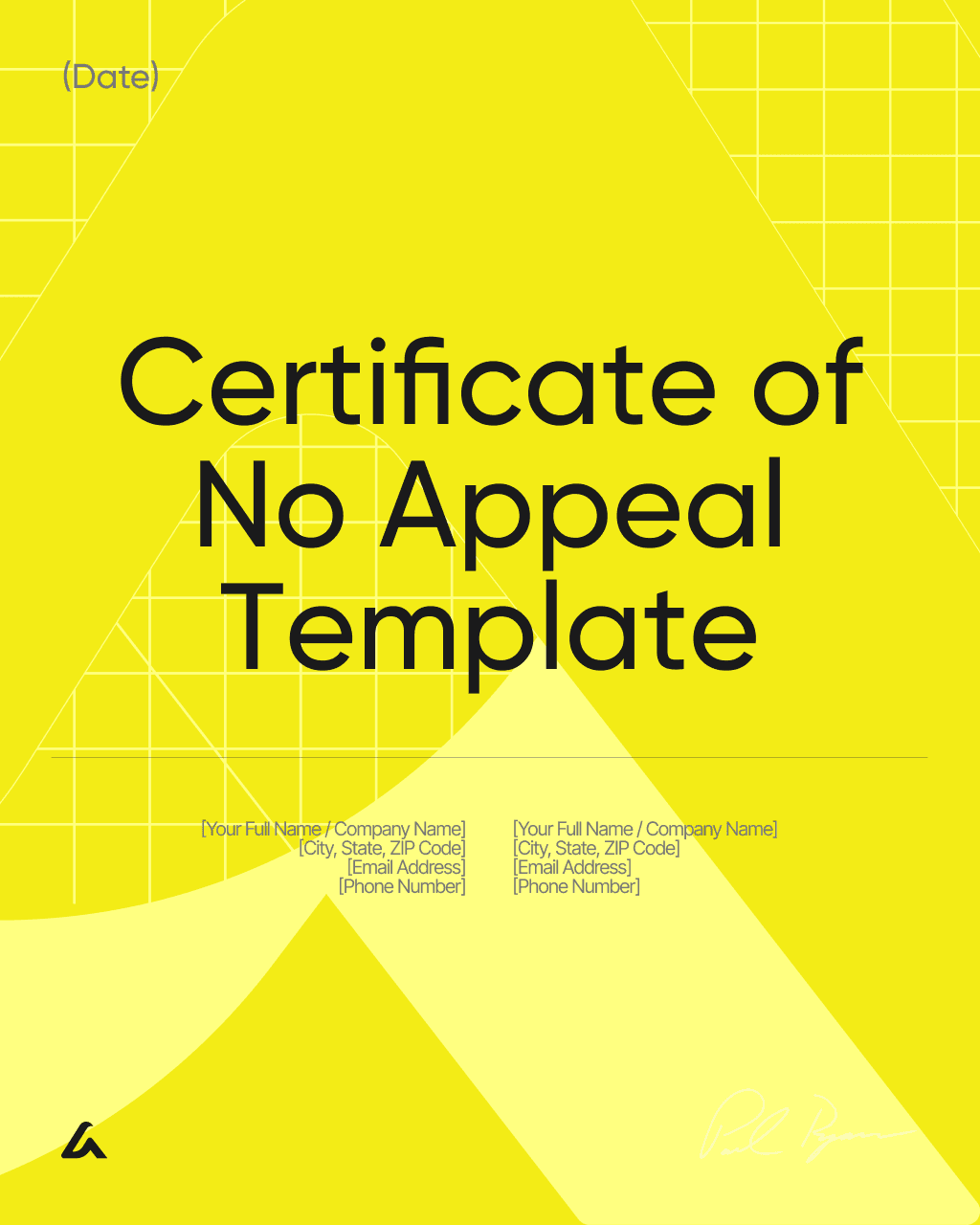 Certificate of No Appeal Template