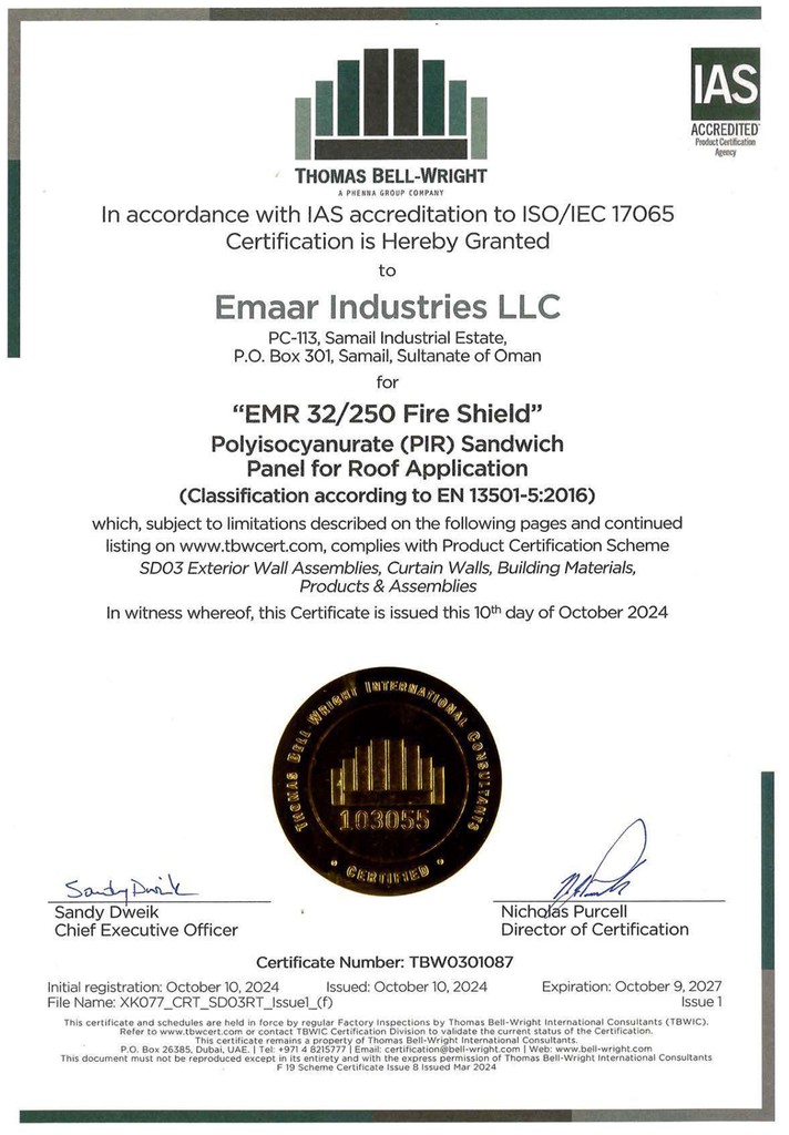 Emaar Industries Thomas Bell-Wright Certificates