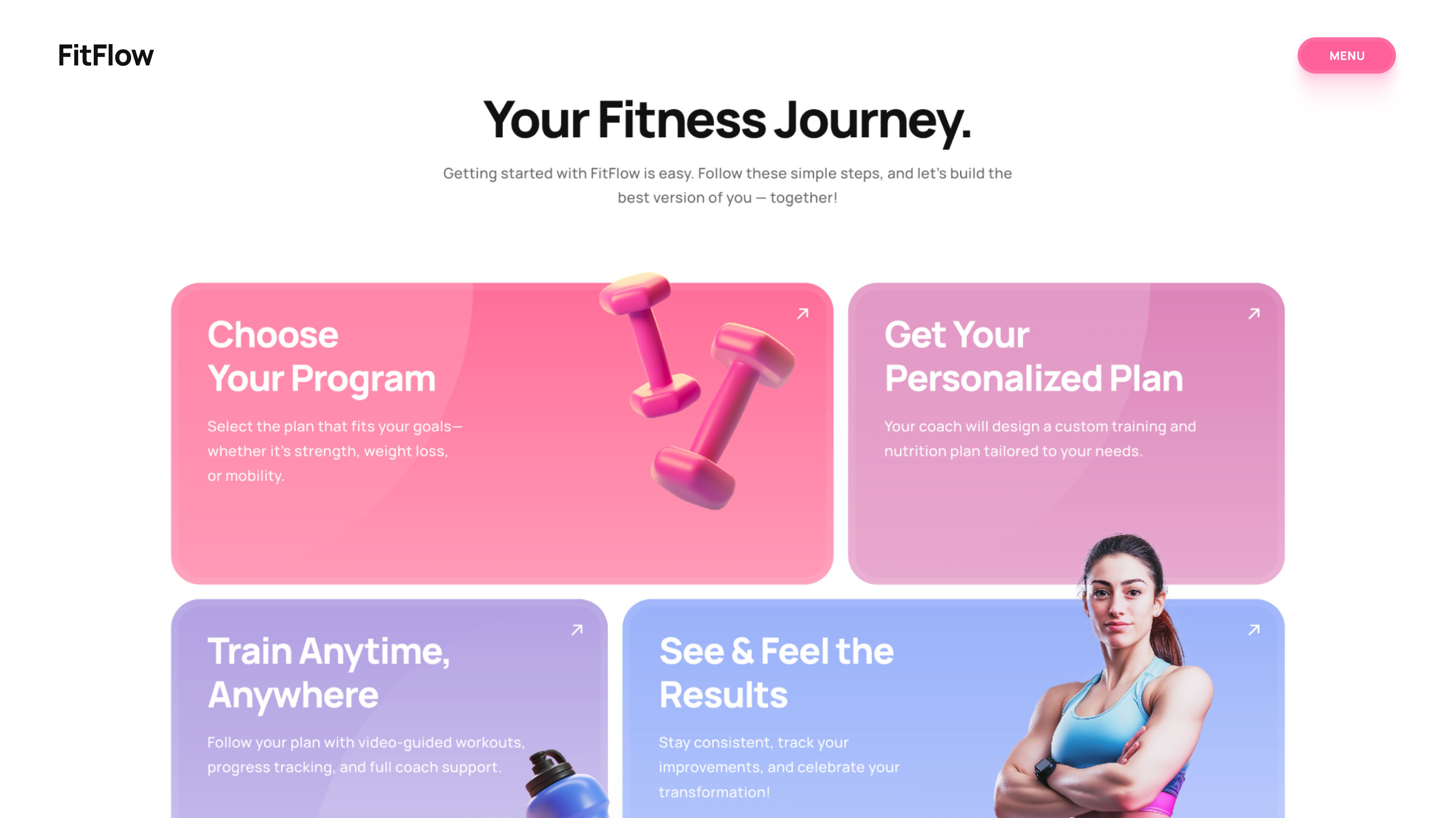 FitFlow online coaching Framer template