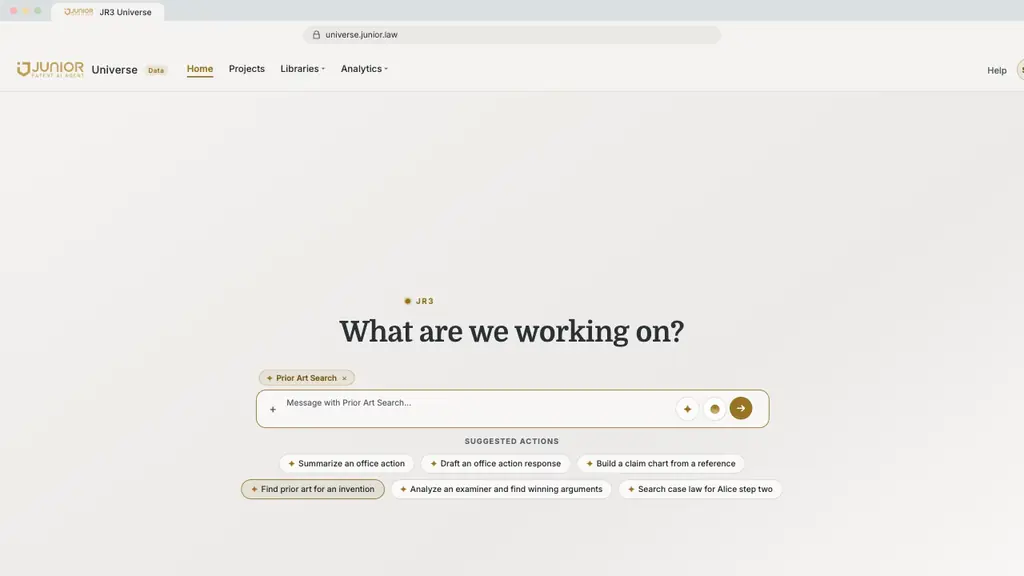 Typing an invention disclosure in plain language into the JR3 composer