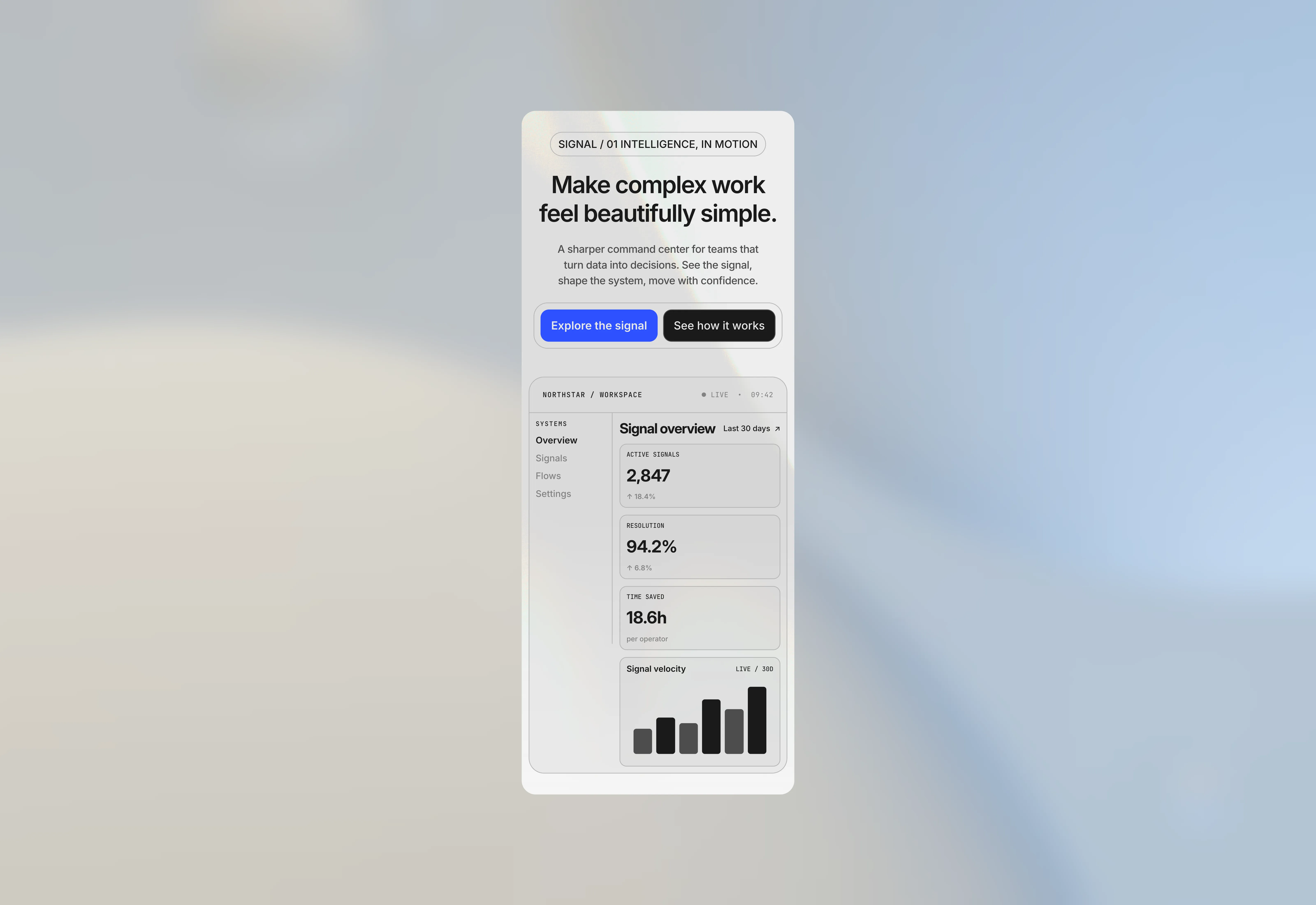 A light themed UI design of a hero section for mobile breakpoints.