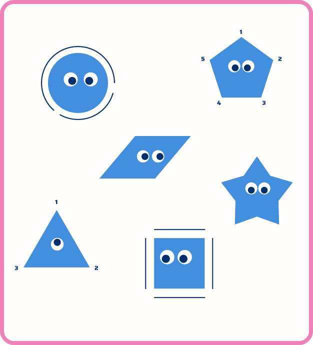 Shapes with googly eyes
