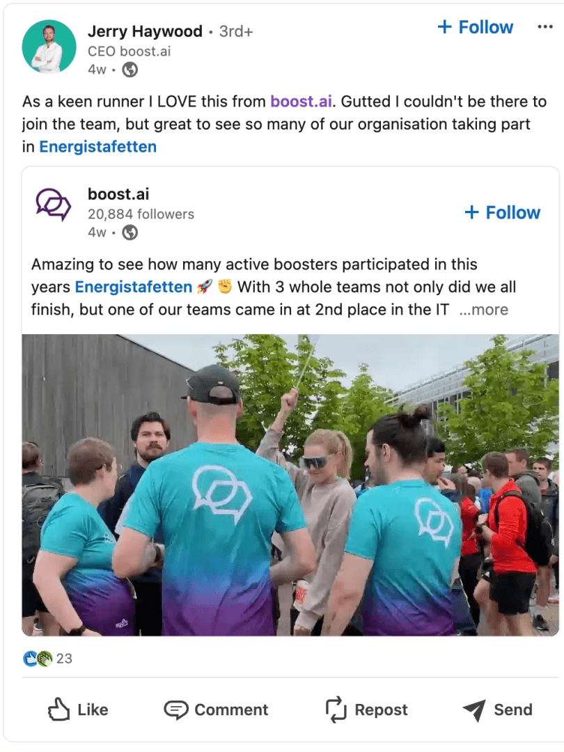 Boost.ai Marketing Spotlight: Linkedin post 2