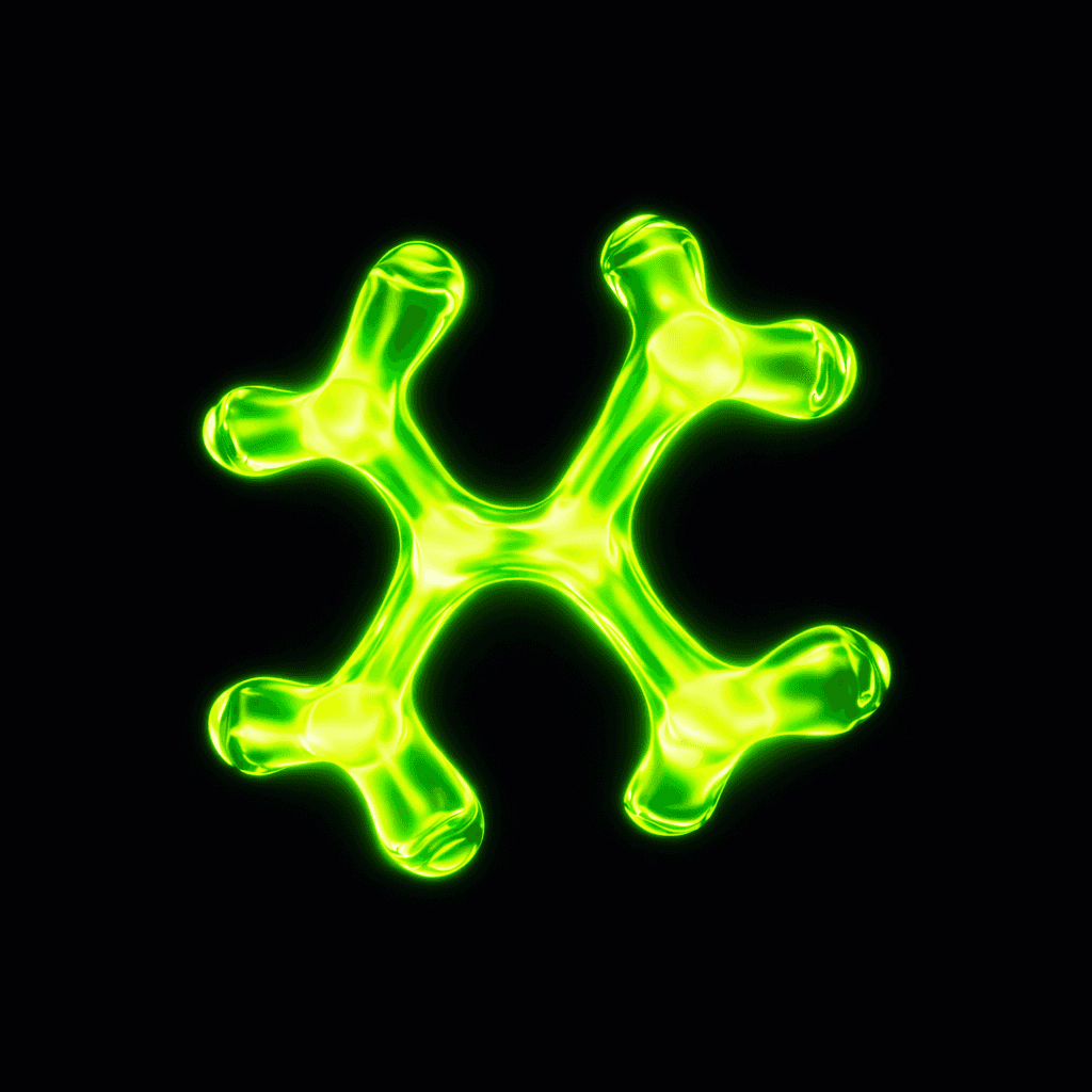 Shiny 3D Object Render, Green Glow