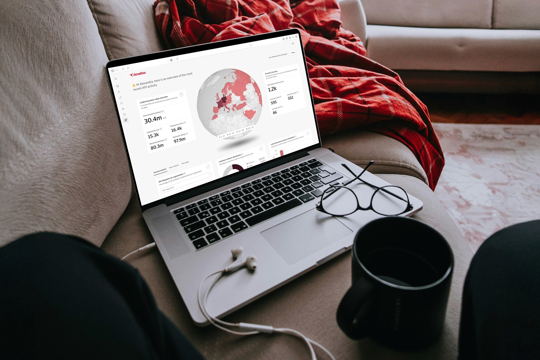 Laptop with Analytics portal on the screen