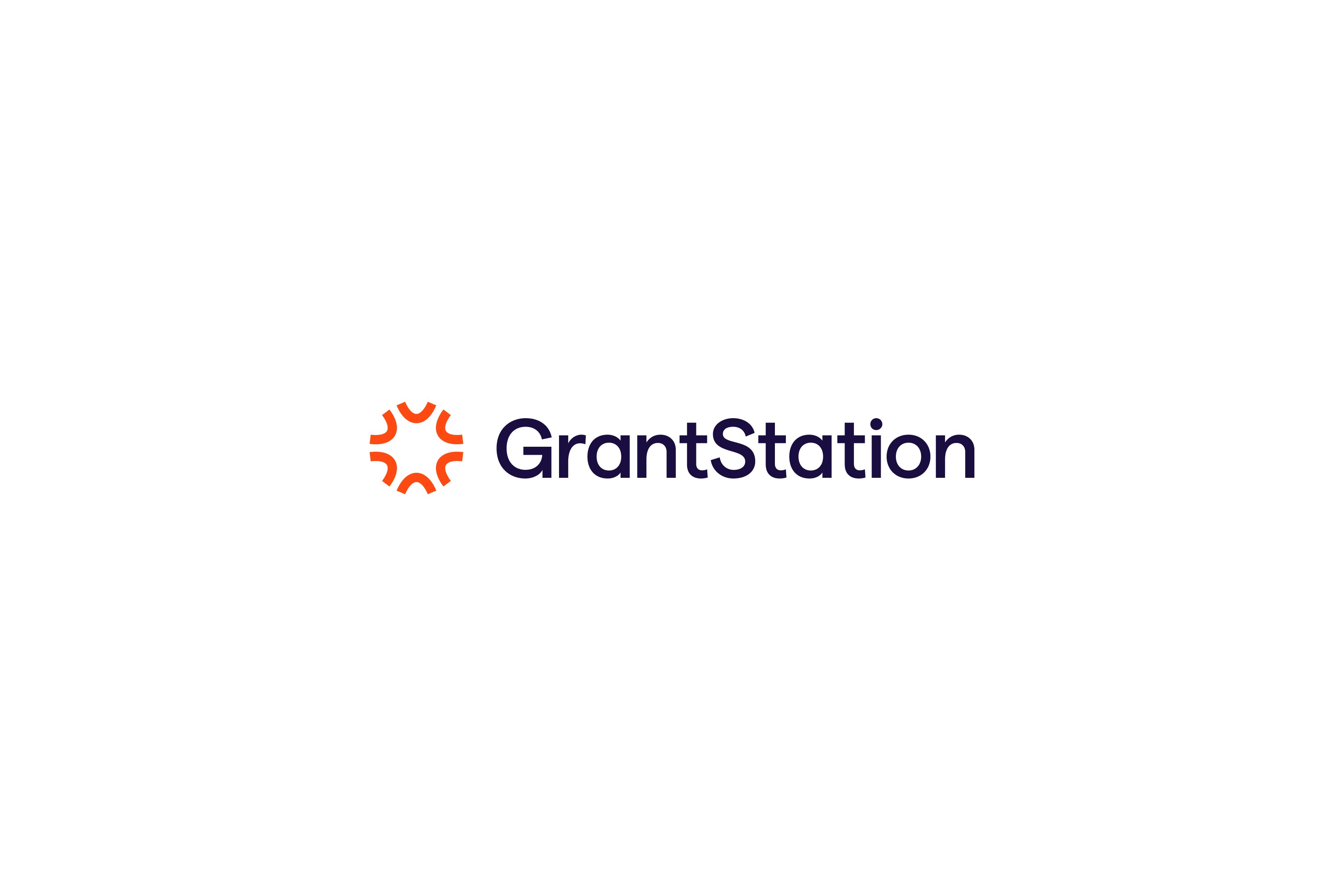 GrantStation logo with orange symbol and navy wordmark on a white background.