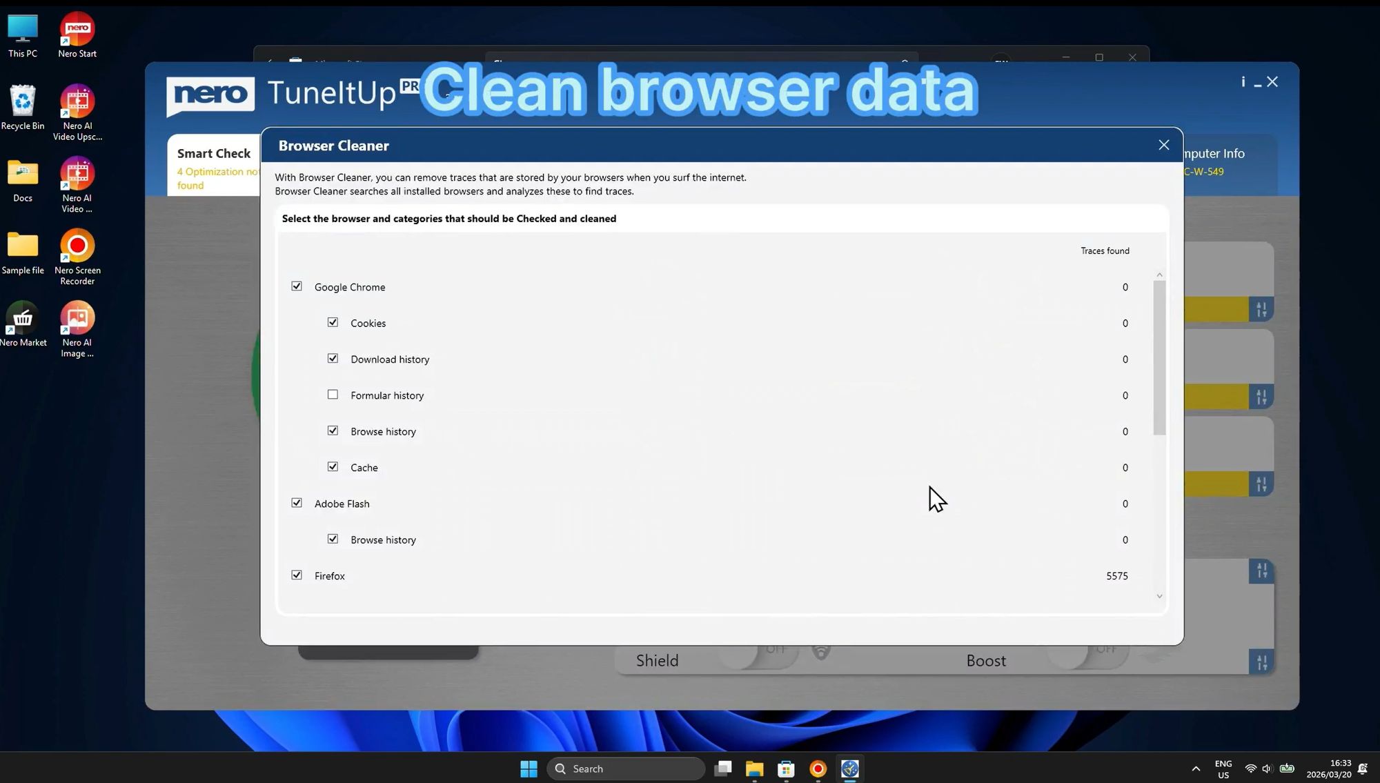 Browser Data Cleaning Interface