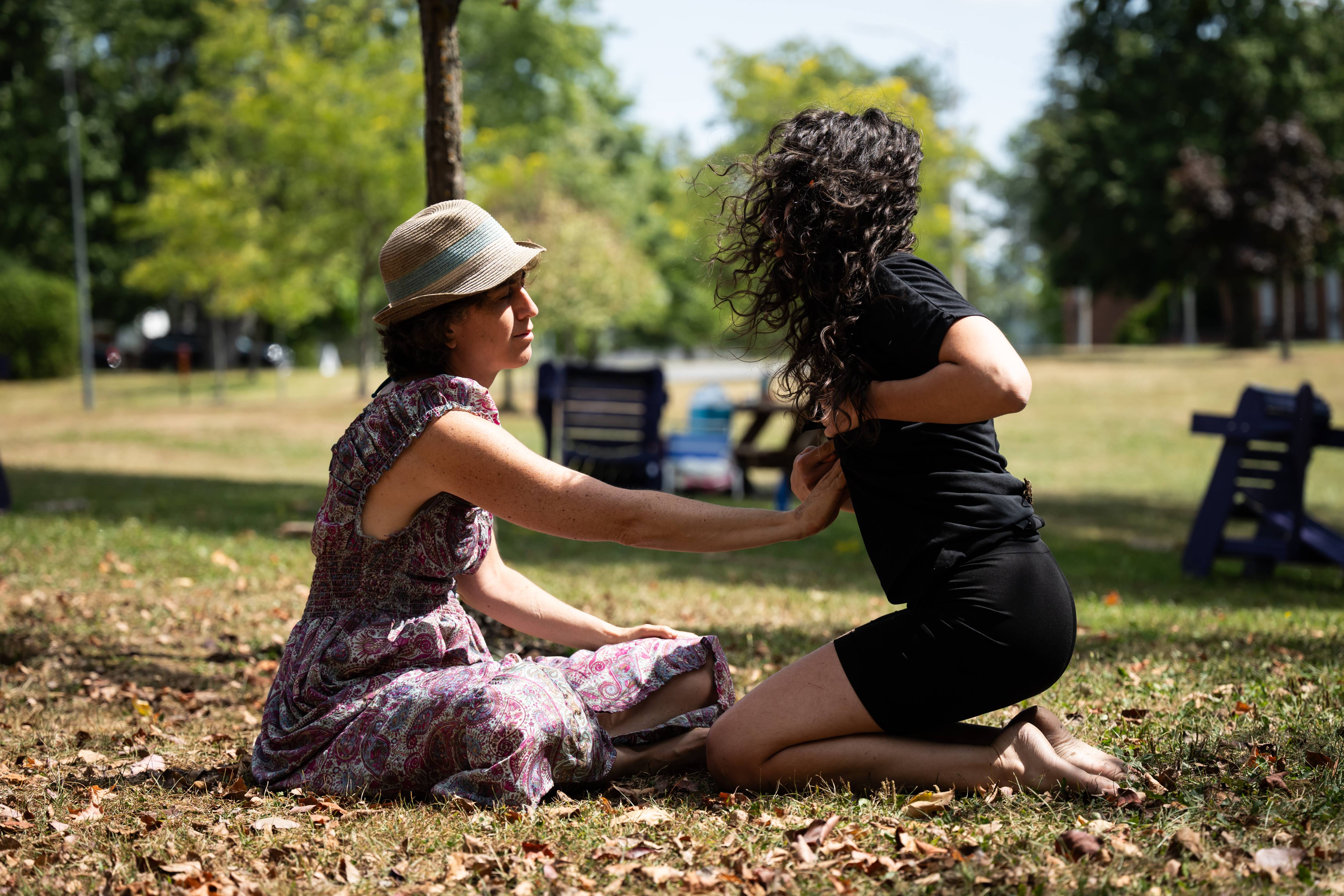 Performance art by Veronique Hamel at Bishop's University during LEGS