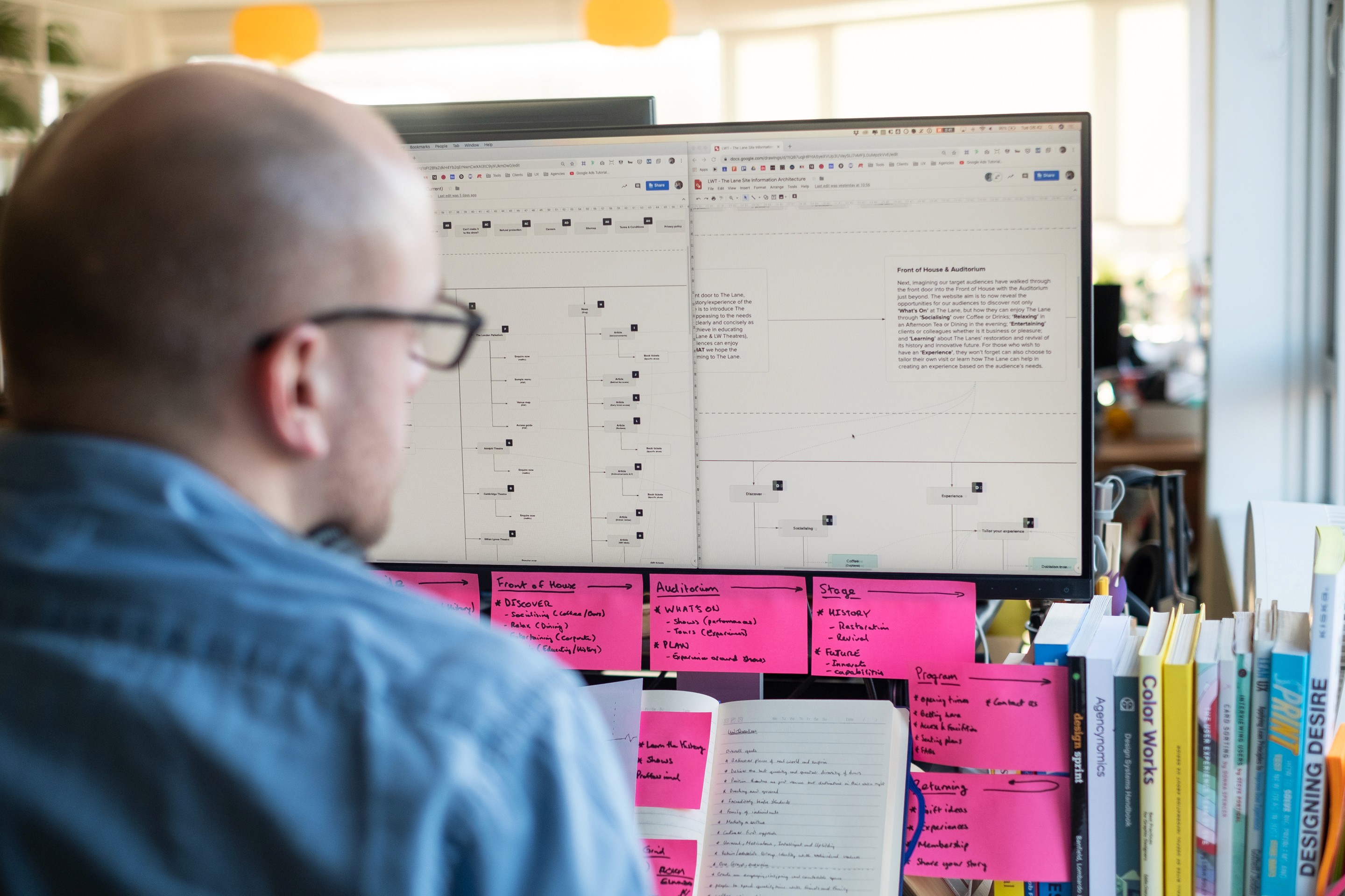 Office Picture with dark elements and blue light