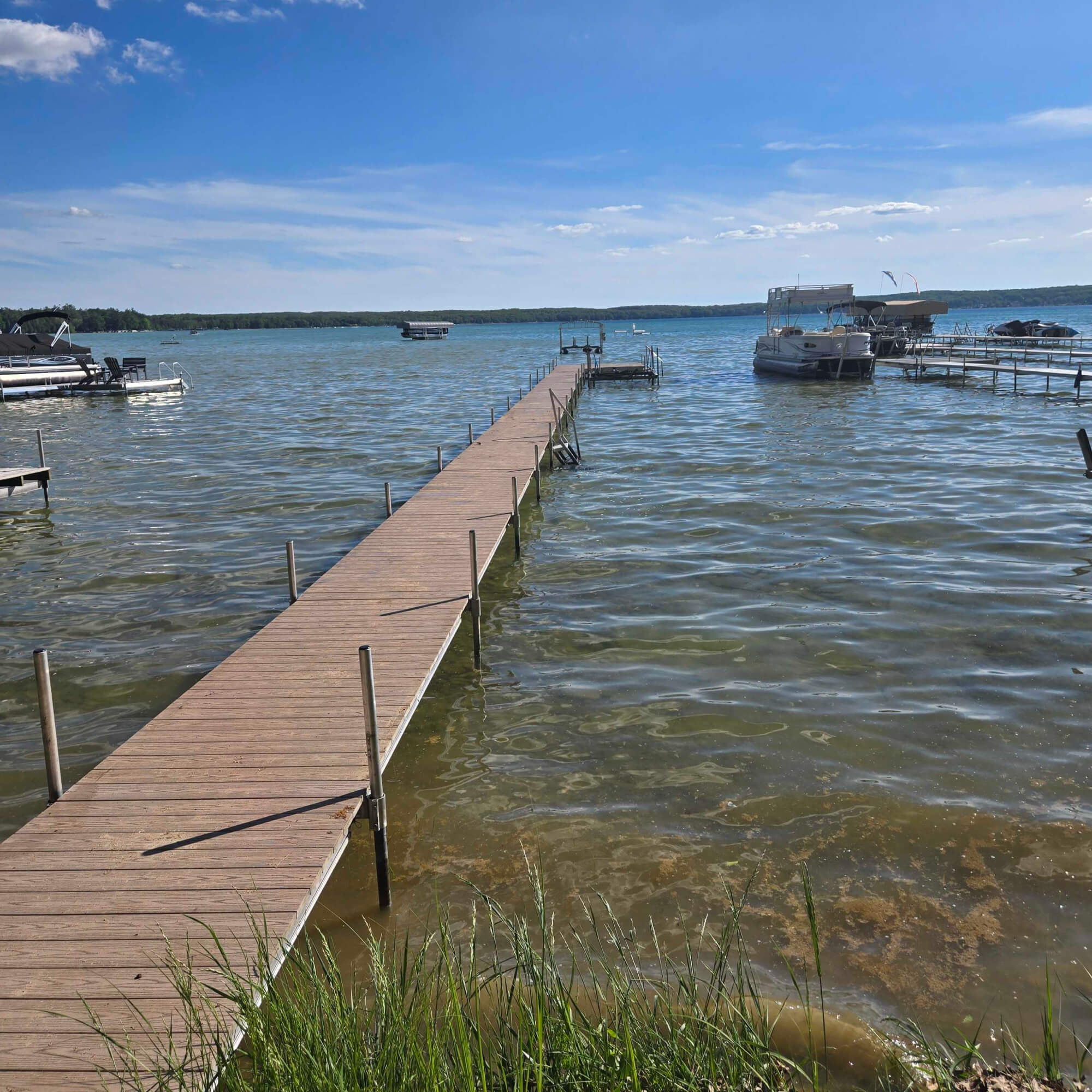Residential dock installed on Higgins Lake, Michigan.