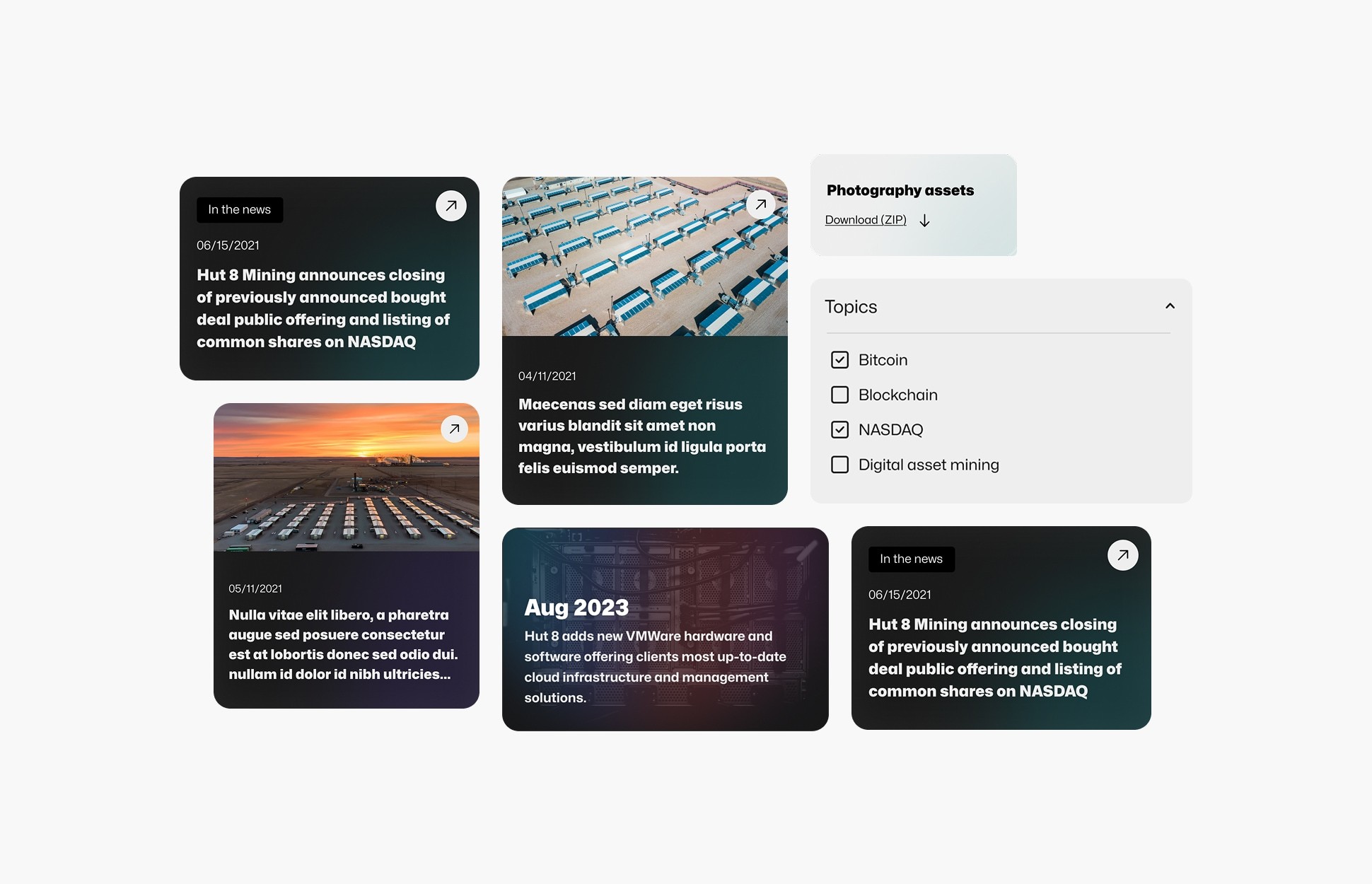 hut 8 website components