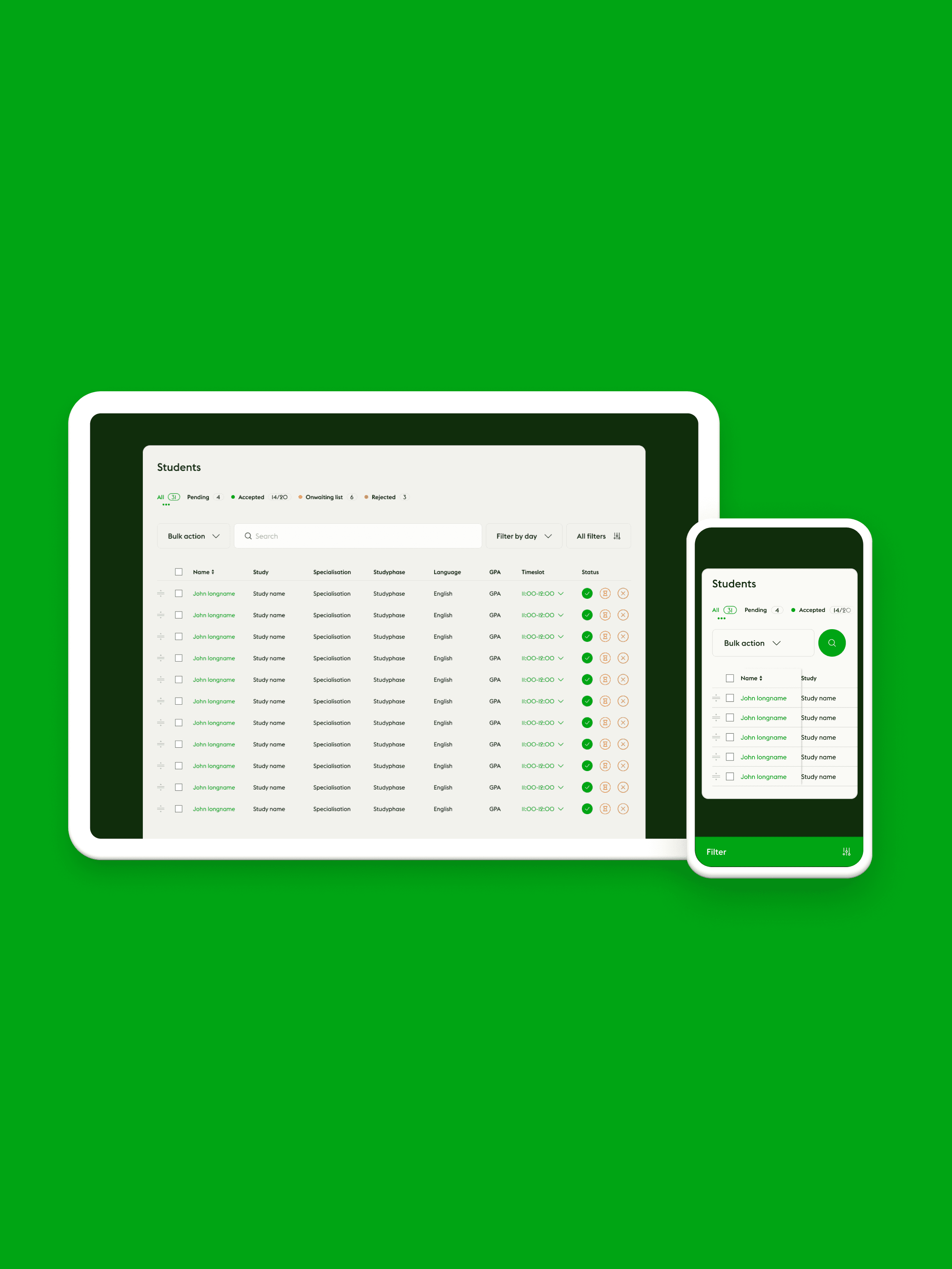 Making different design and interaction choices for different screen sizes