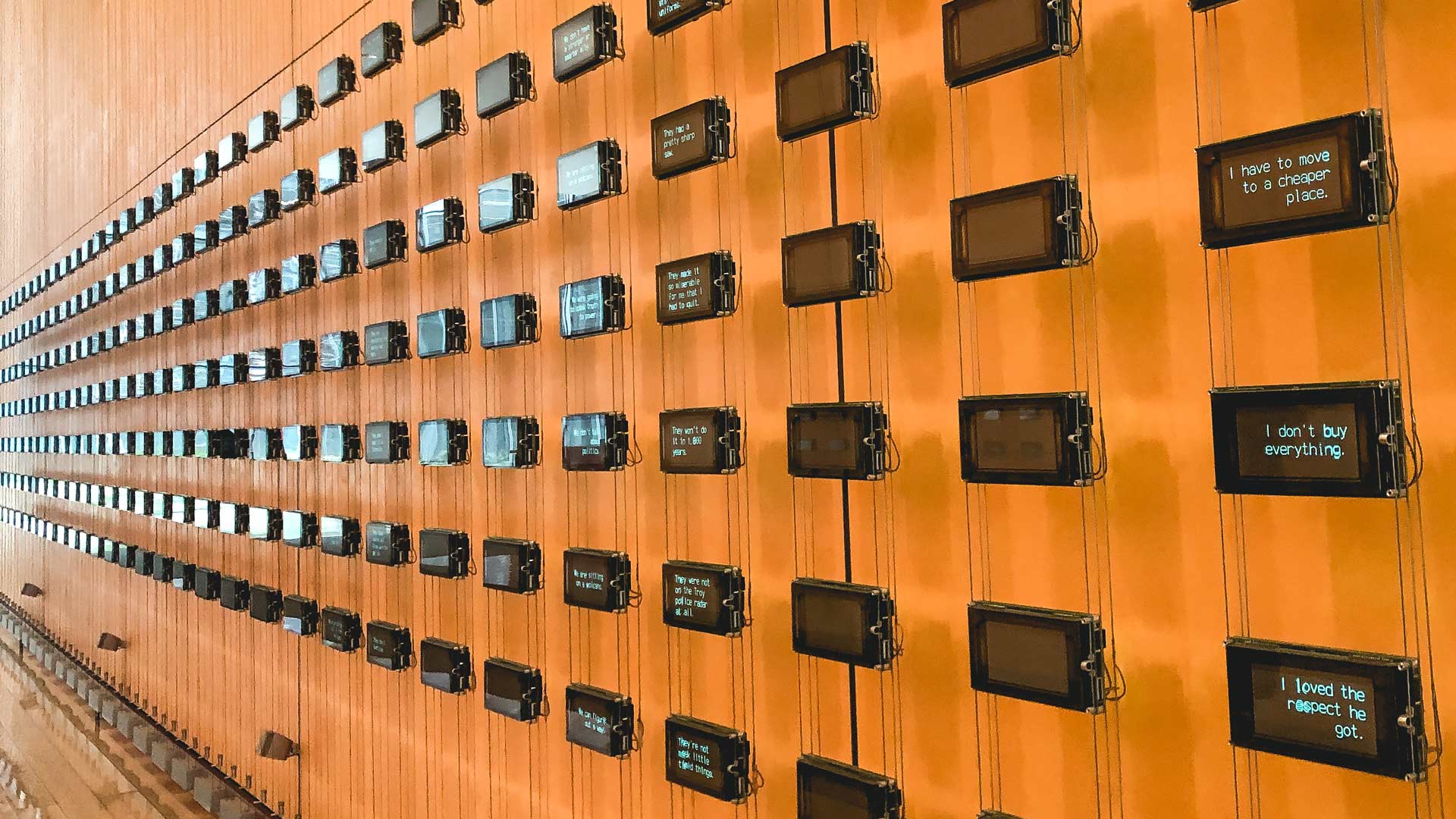 installation of dozens of small LCD screens in the lobby of the NY Times building