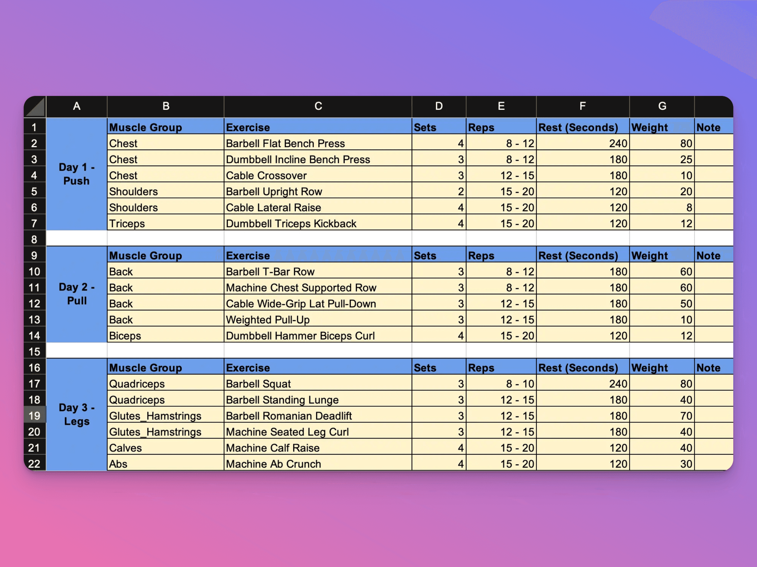 2. Excel Spreadsheets