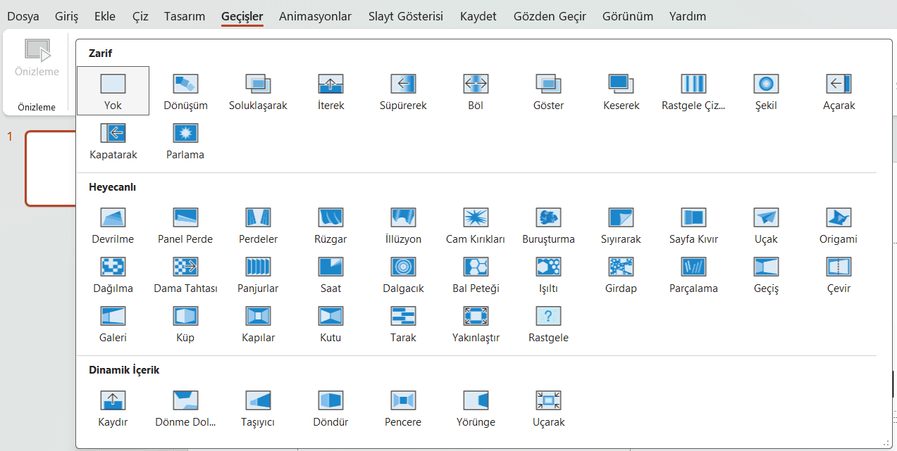 PowerPoint Sayfa Animasyonları