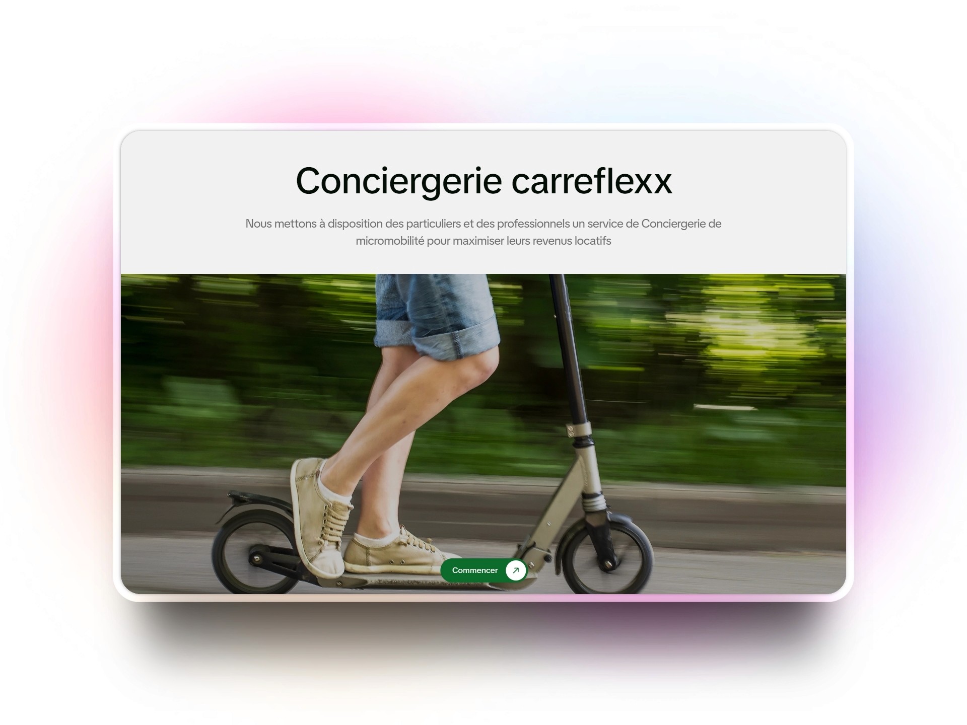 care-flexx website hero section preview