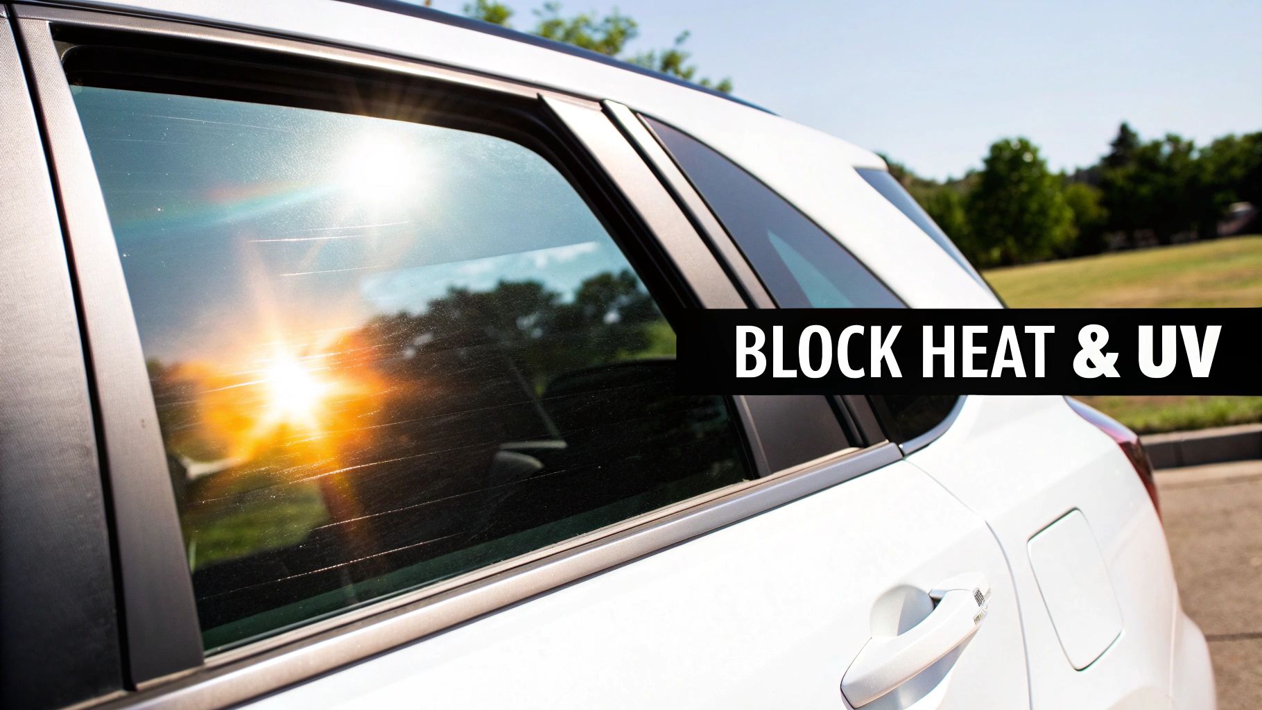 Classic car with early generation window tint