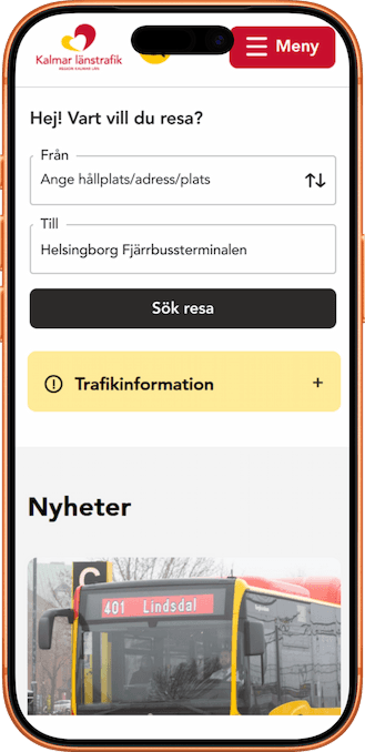 New start page for the travel planner