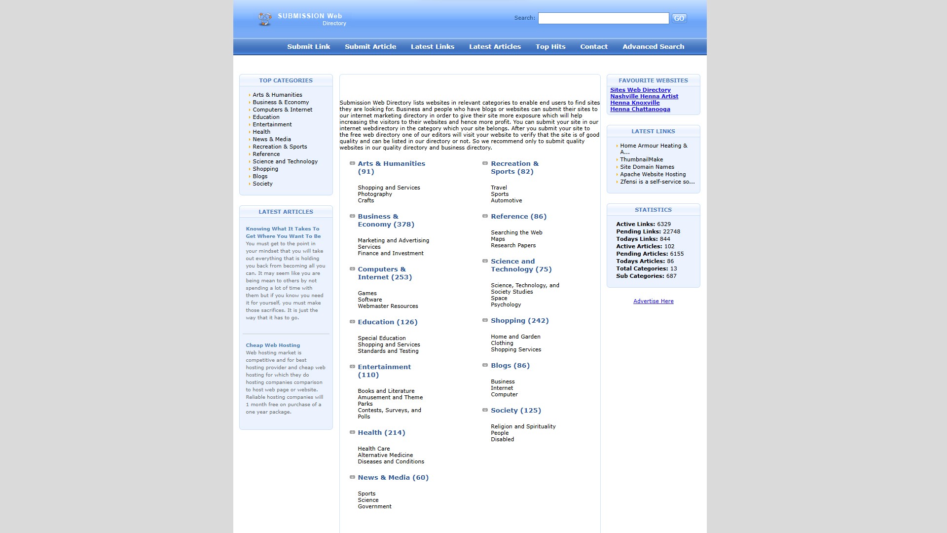 submission web directory