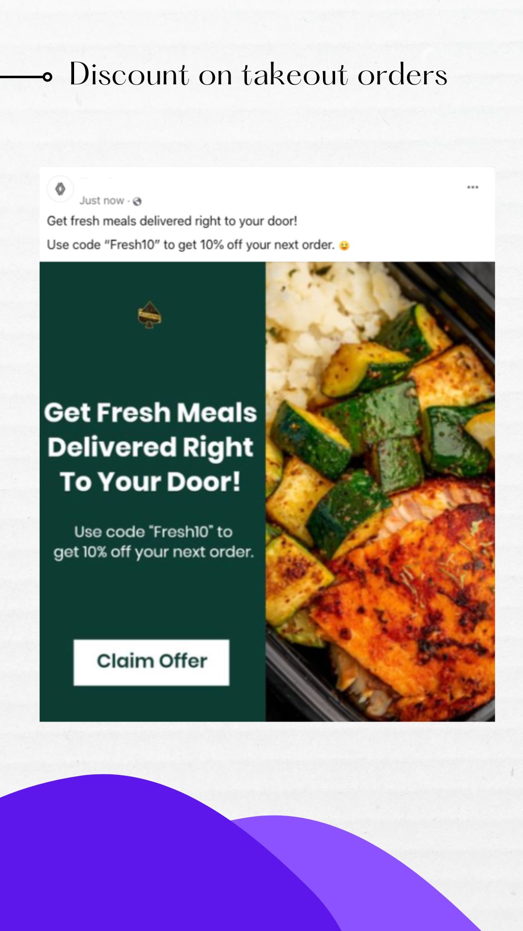 discounts on takeout orders - restaurant marketing offer