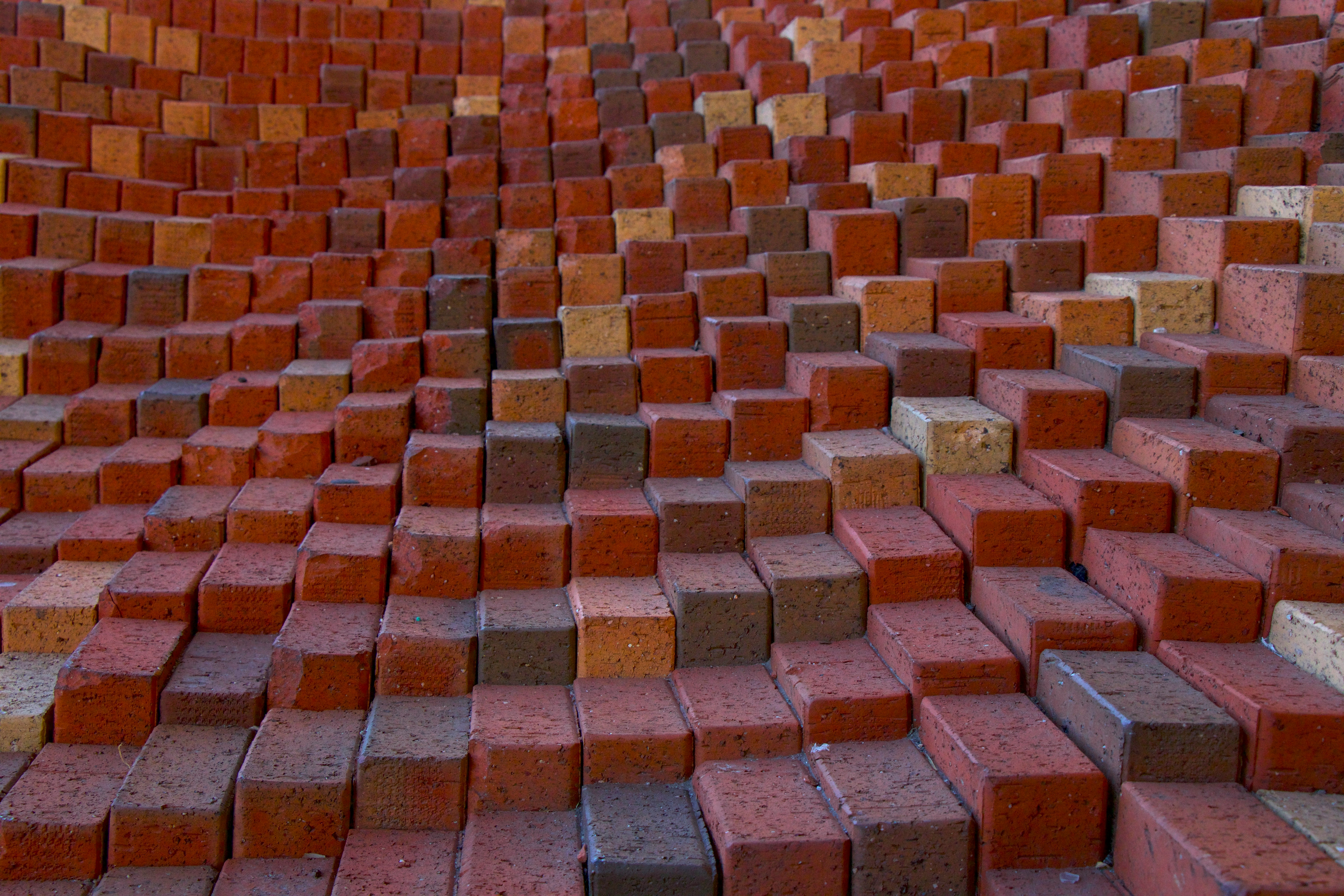 brown and gray concrete bricks