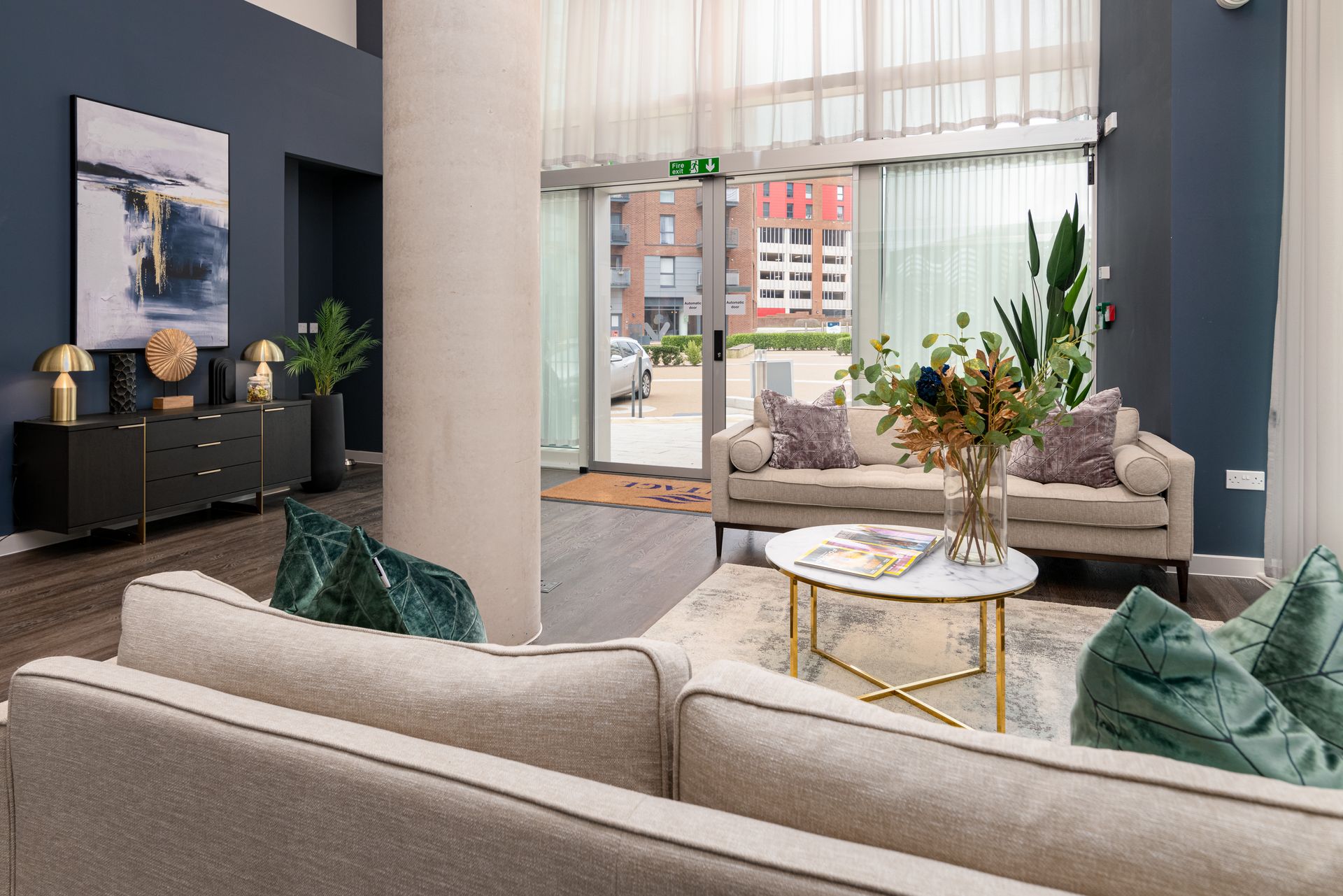 View through reception at Southampton BTR scheme designed by White Circle interior design